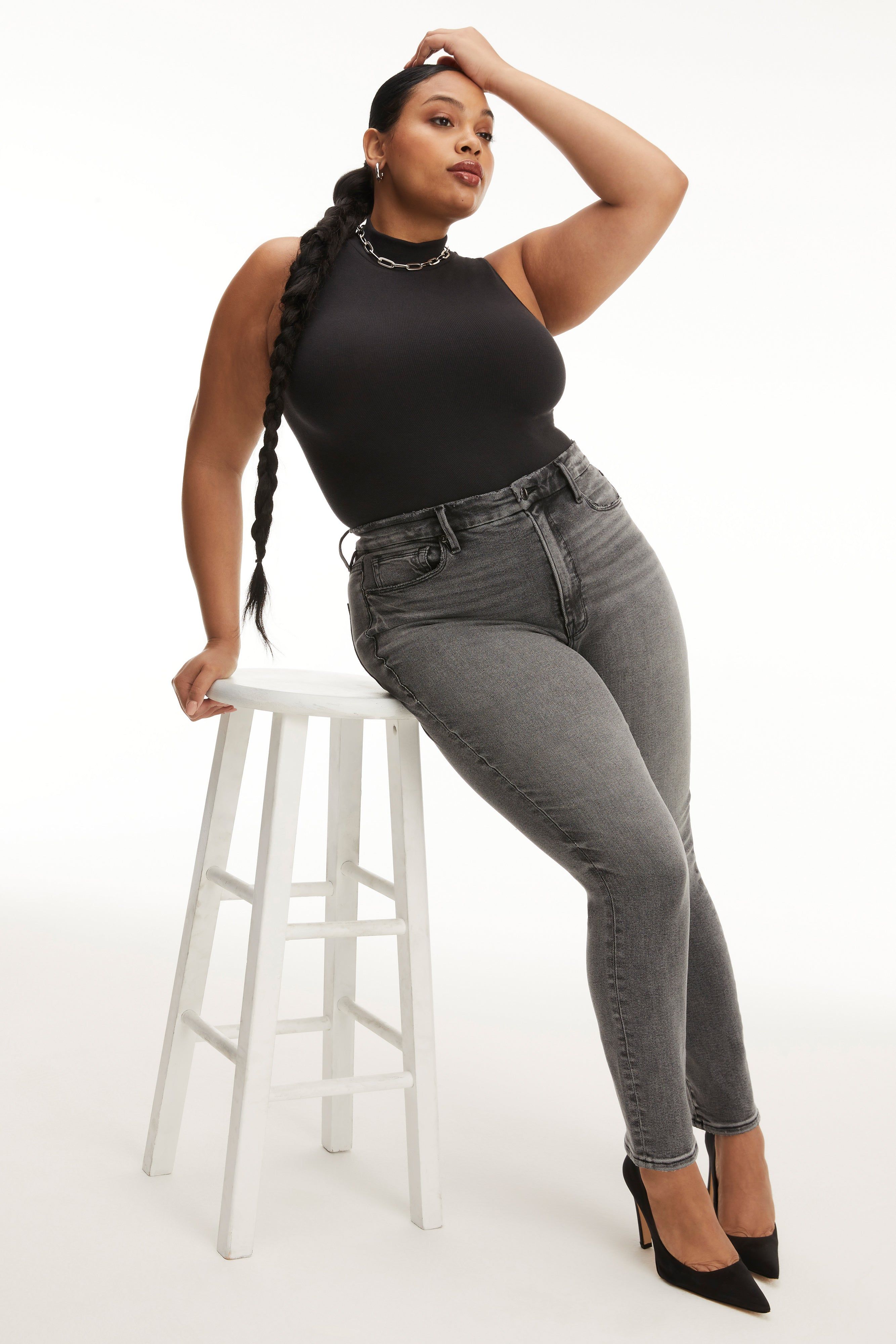 SEAMLESS MOCK NECK BODYSUIT | BLACK001 sold by Good American