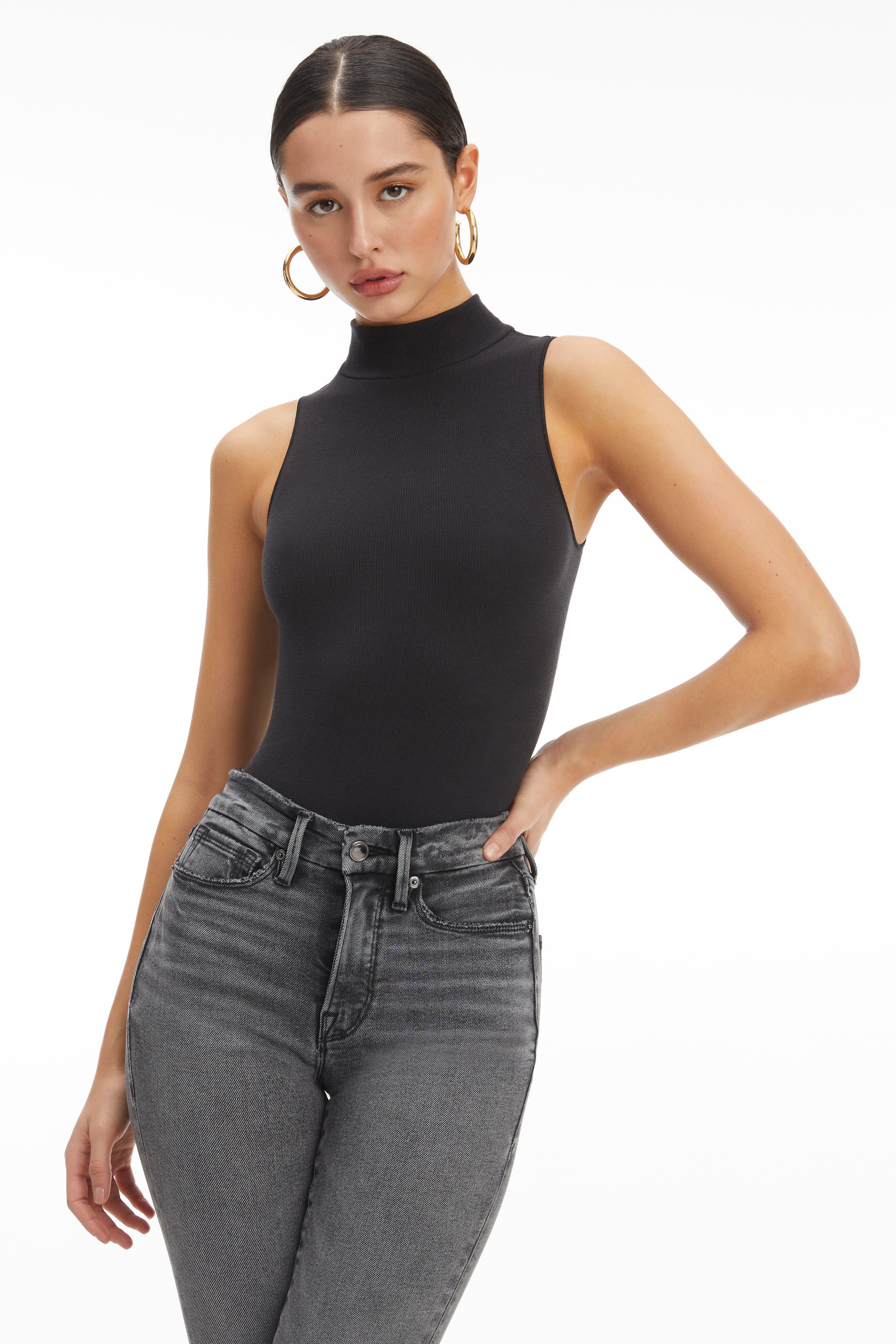 SEAMLESS MOCK NECK BODYSUIT | BLACK001 sold by Good American product image thumbnail 10
