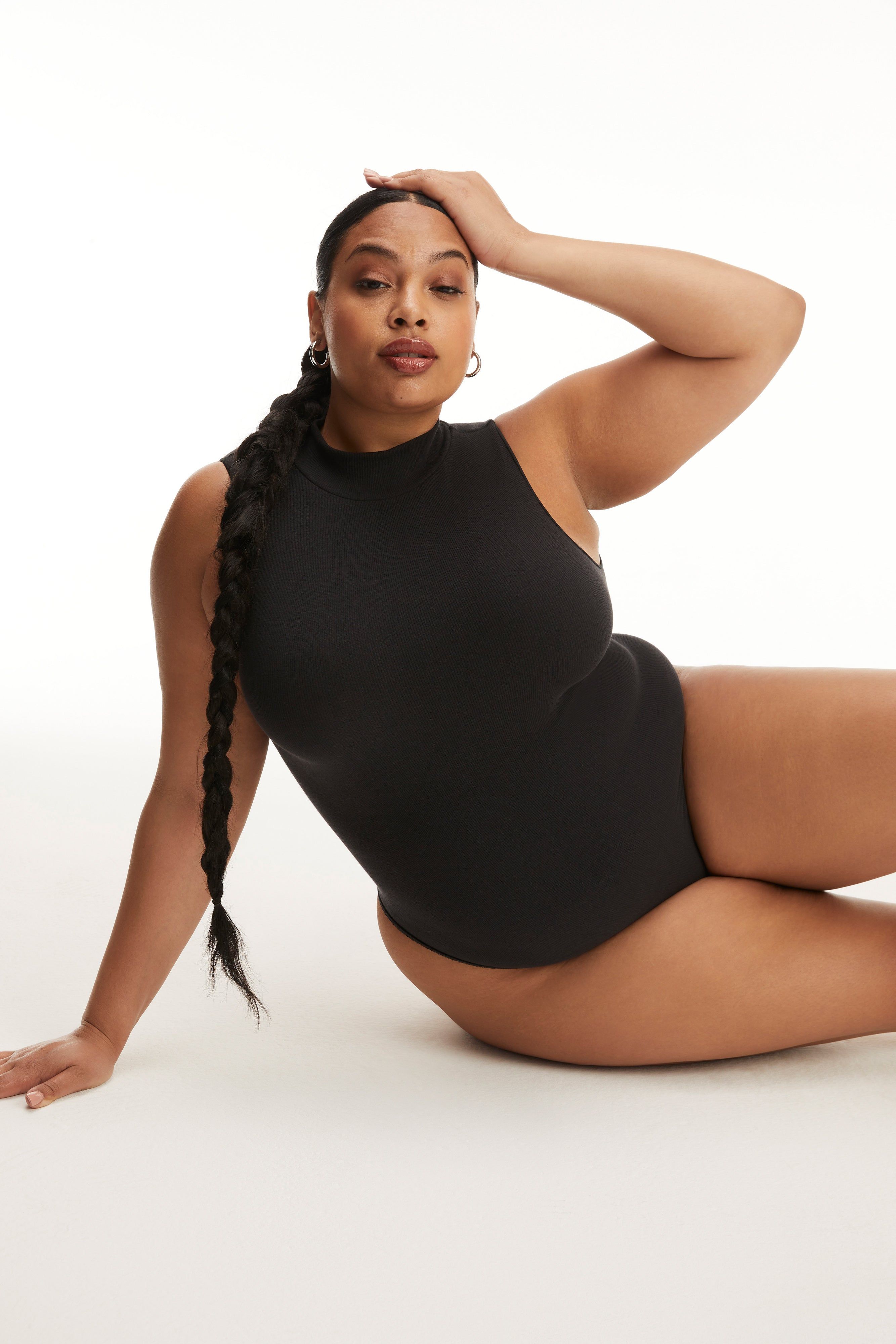 SEAMLESS MOCK NECK BODYSUIT | BLACK001 sold by Good American product image thumbnail 4