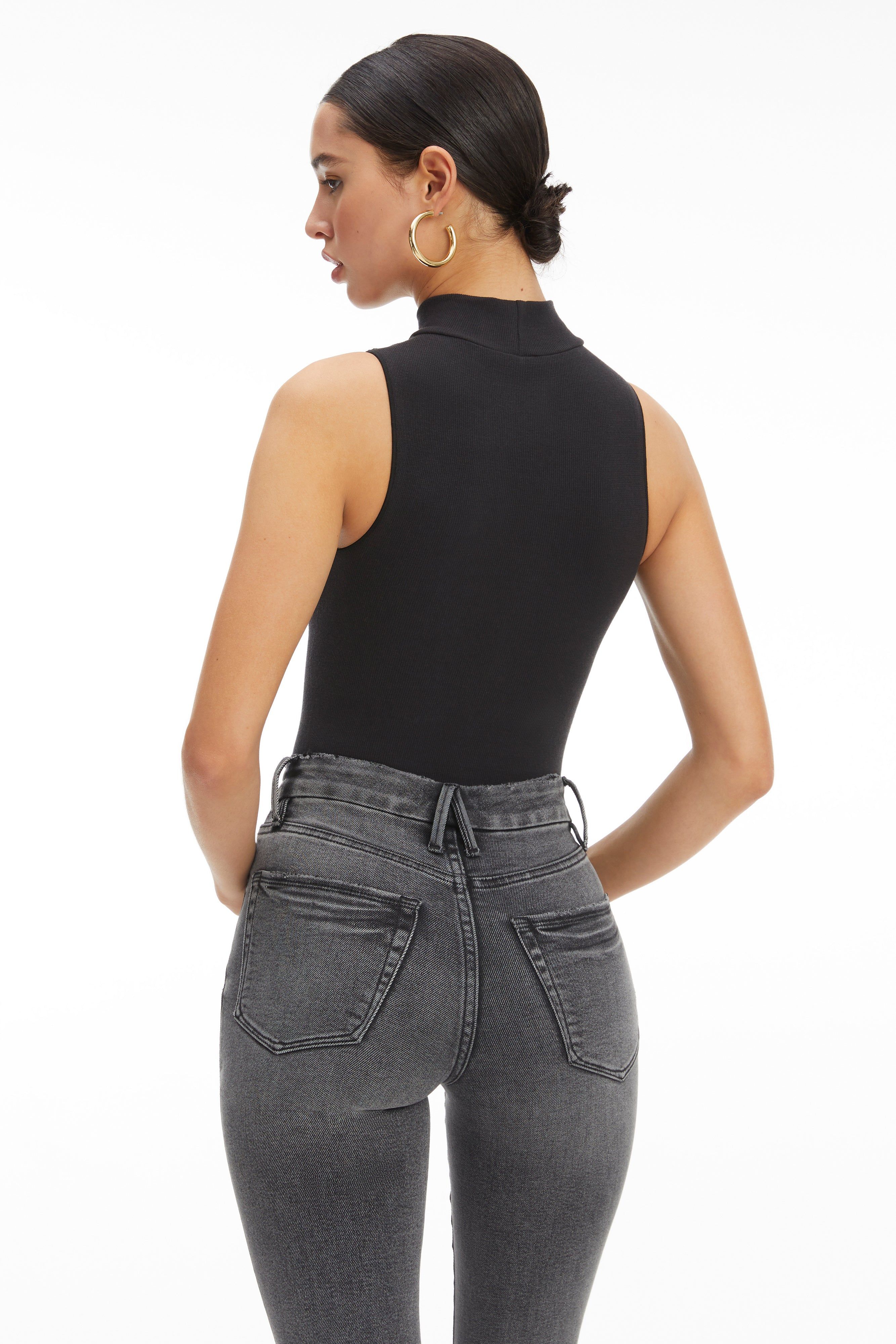 SEAMLESS MOCK NECK BODYSUIT | BLACK001 sold by Good American product image thumbnail 12