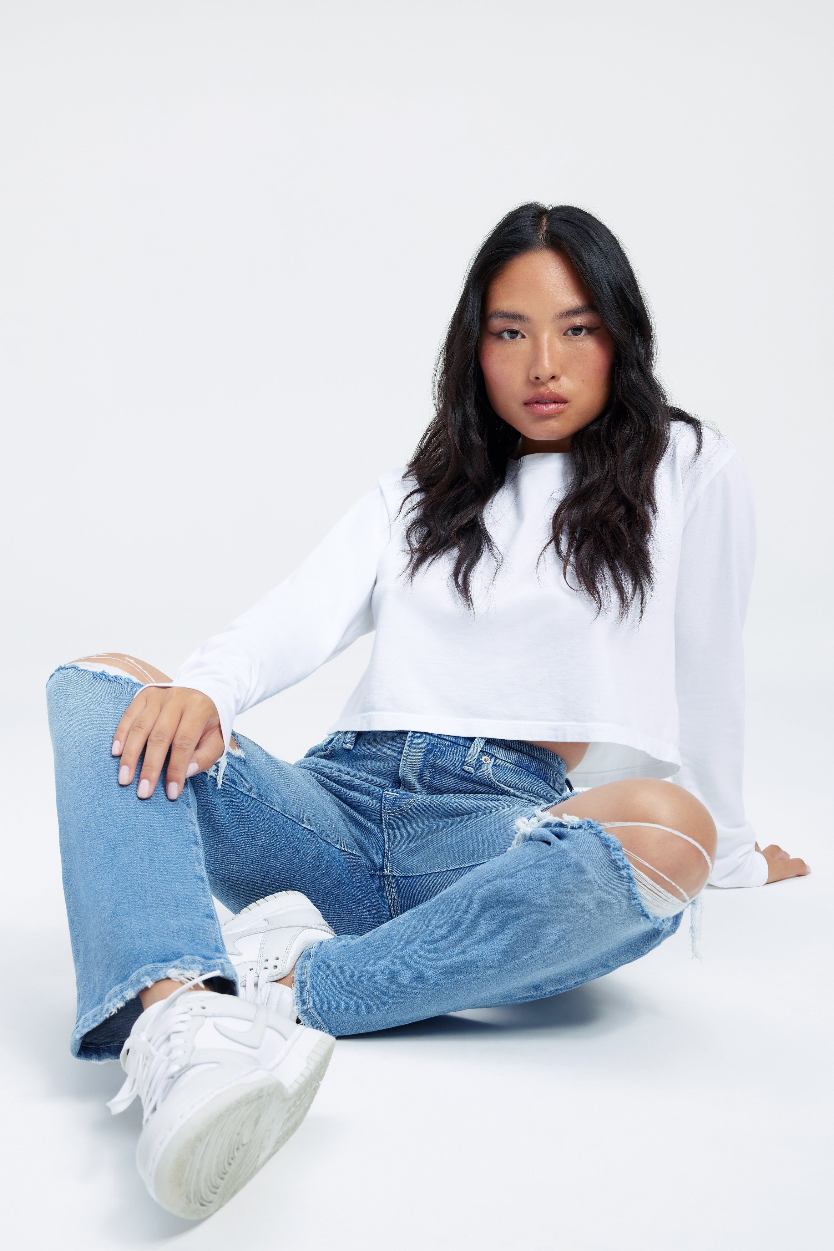 GOOD PETITE STRAIGHT JEANS | INDIGO272 sold by Good American product image thumbnail 6