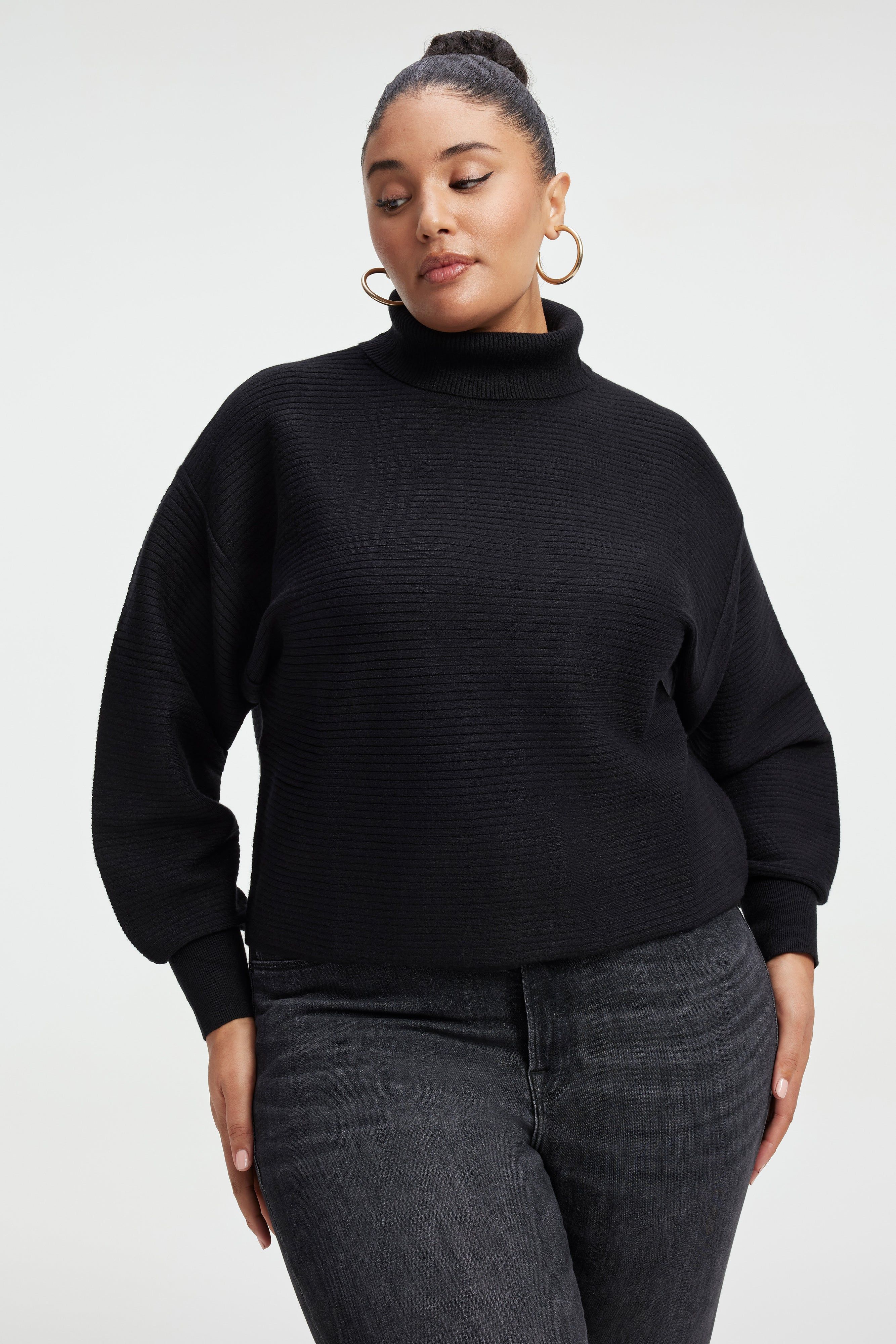 MOCKNECK SWEATER | BLACK001 sold by Good American product image thumbnail 2