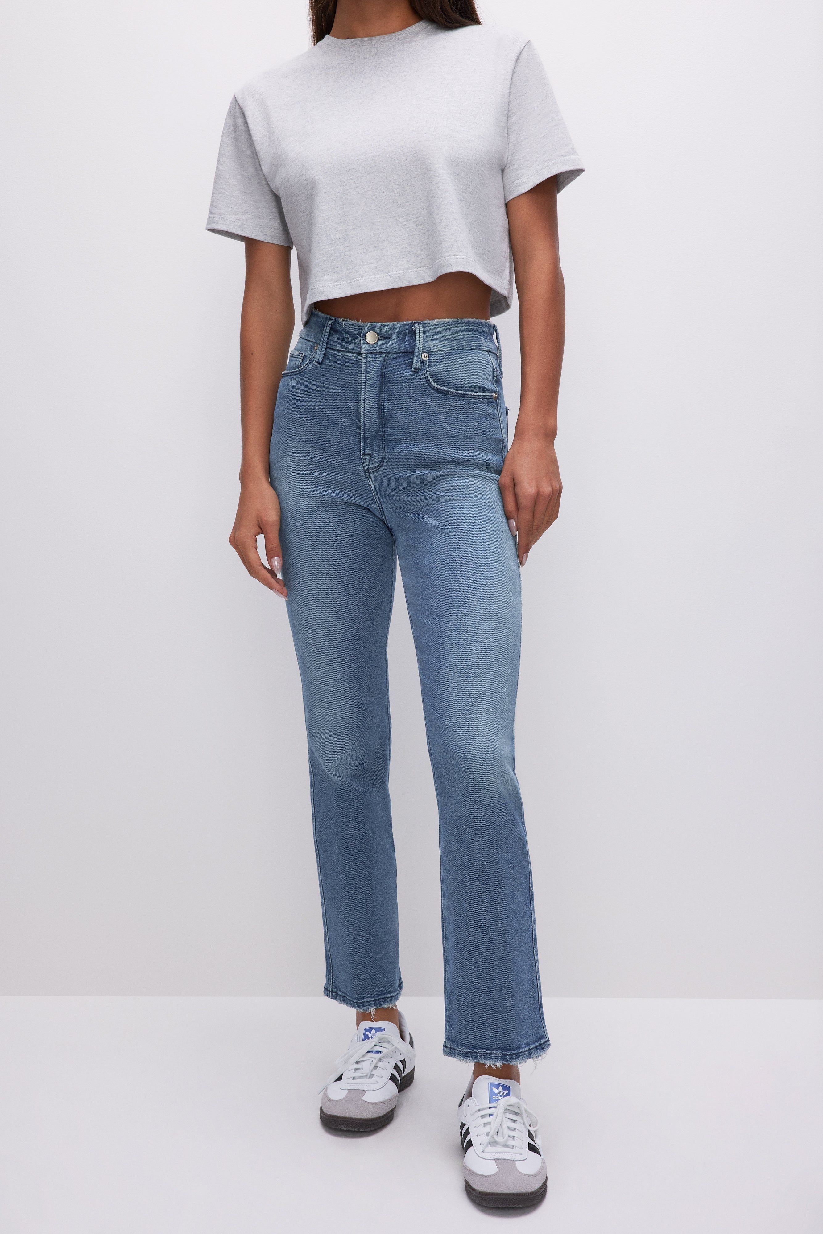 GOOD CURVE STRAIGHT JEANS | BLUE858 sold by Good American product image thumbnail 3