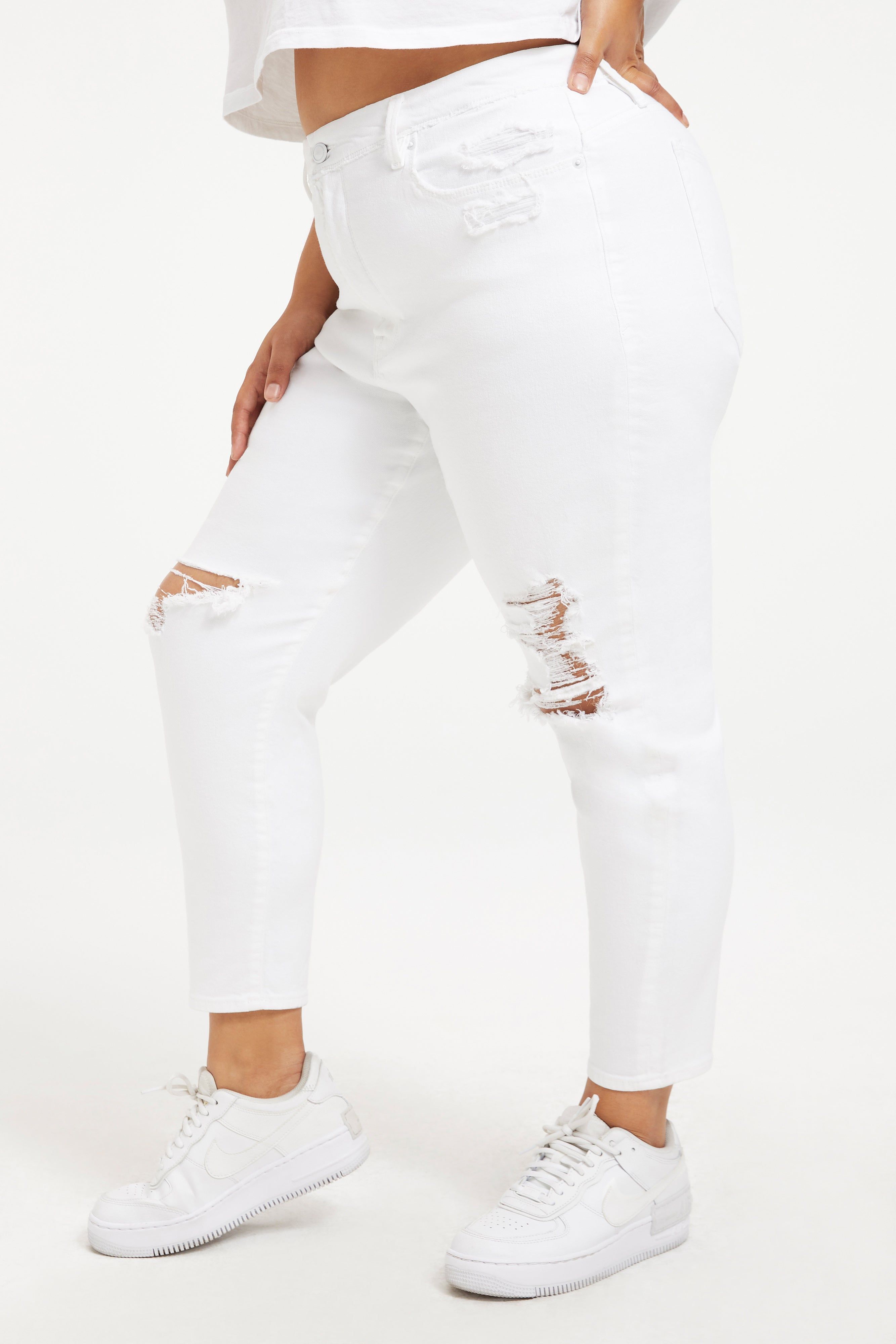 GOOD WAIST CROPPED JEANS | WHITE001 sold by Good American product image thumbnail 7