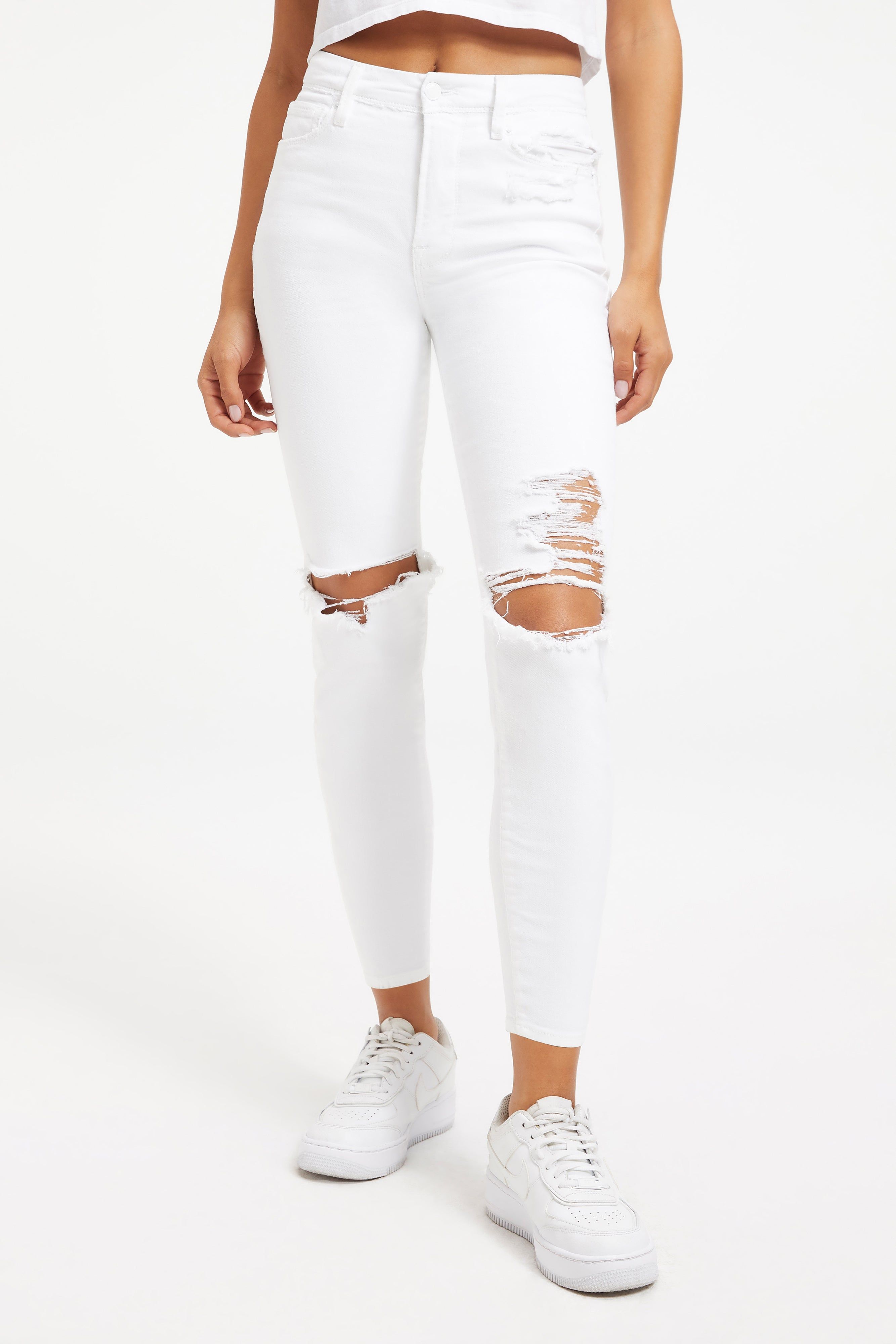 GOOD WAIST CROPPED JEANS | WHITE001 sold by Good American