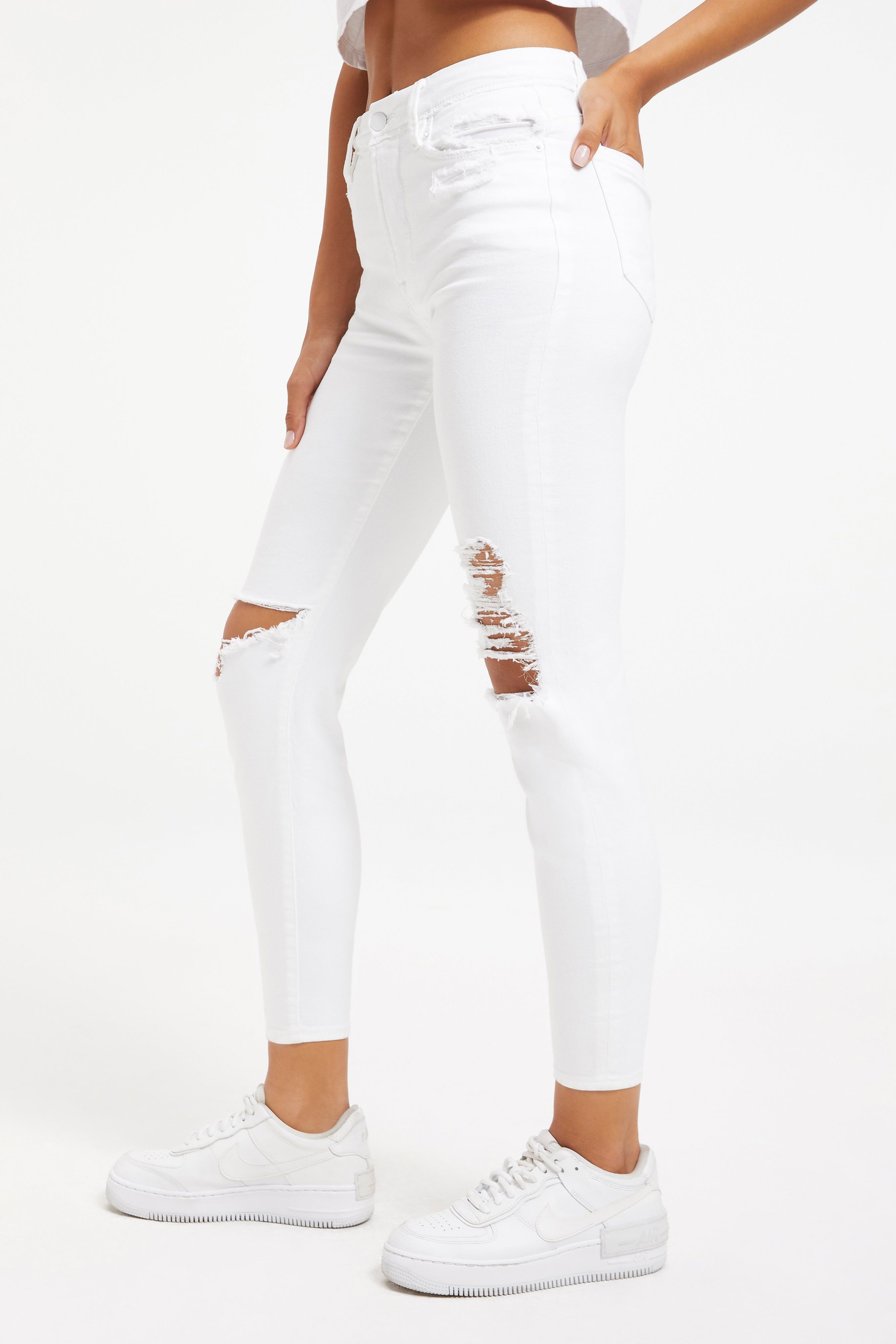 GOOD WAIST CROPPED JEANS | WHITE001 sold by Good American product image thumbnail 3