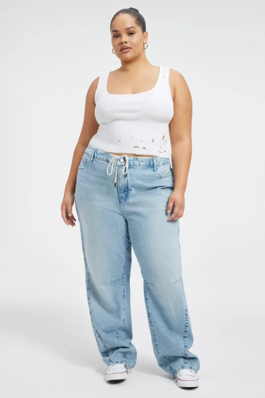 GOOD 90s DRAWSTRING JEANS | INDIGO399 sold by Good American