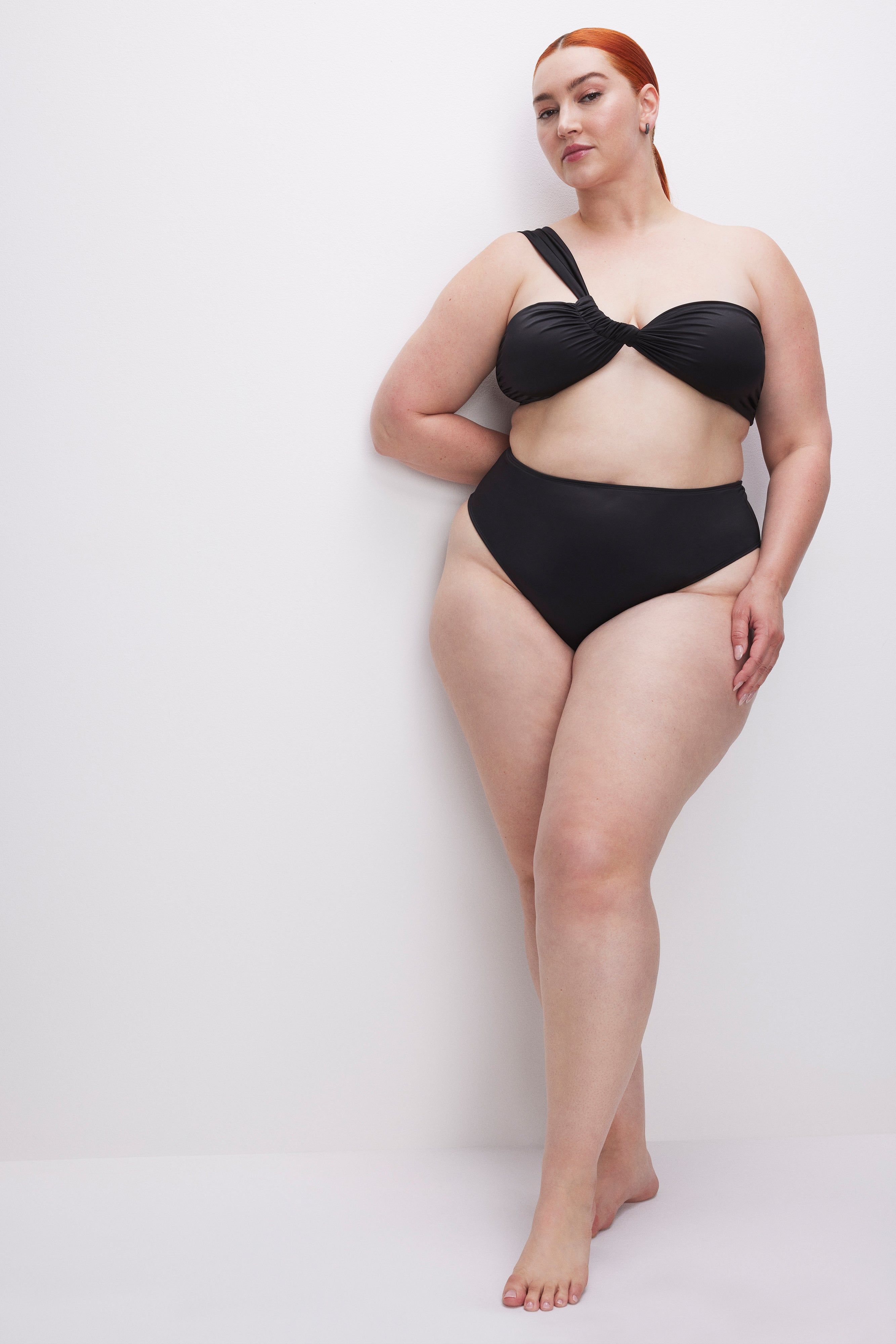 SATIN CHEEKY BIKINI BOTTOM | BLACK001 sold by Good American