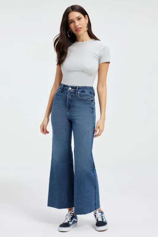 GOOD WAIST PALAZZO CROP JEANS | INDIGO424 sold by Good American