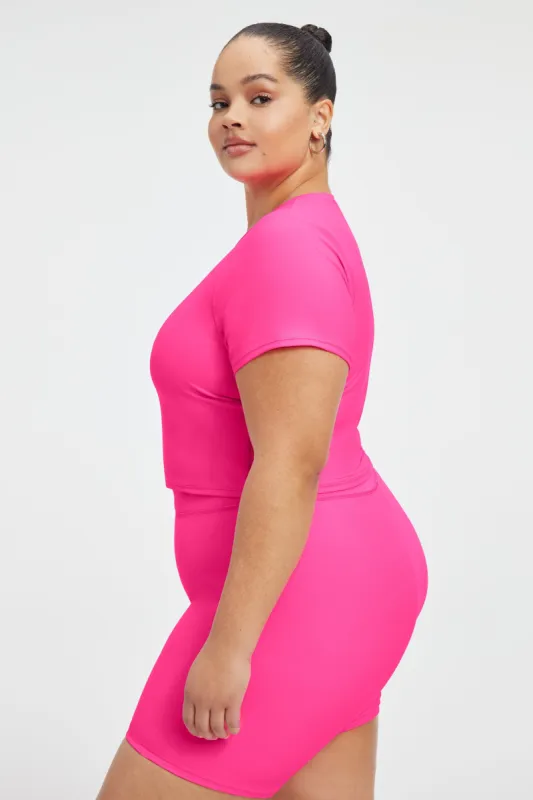 CROPPED SWIM TEE | KNOCKOUTPINK001 sold by Good American