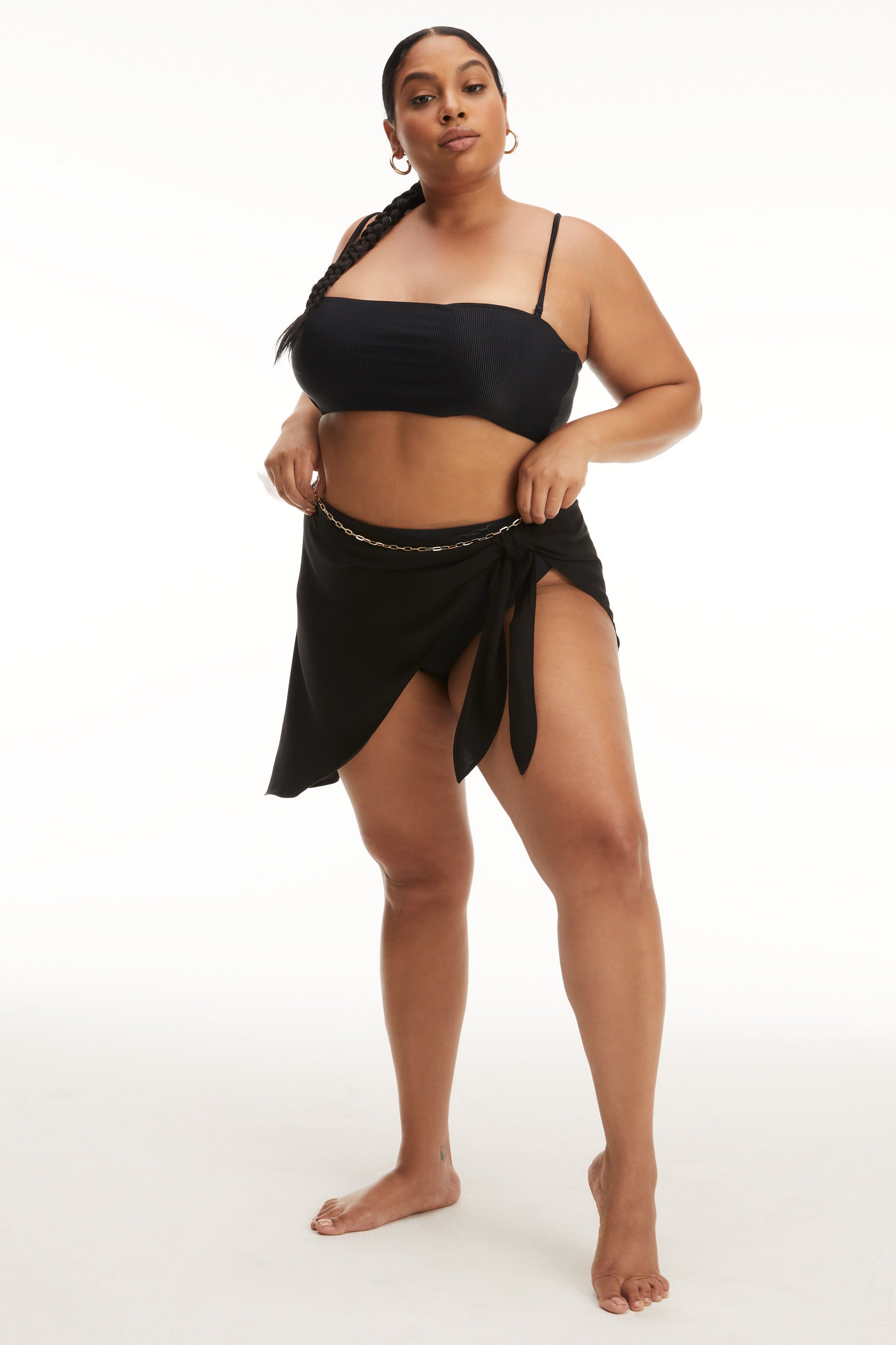 LEG DAZE SARONG | BLACK001 sold by Good American product image thumbnail 12