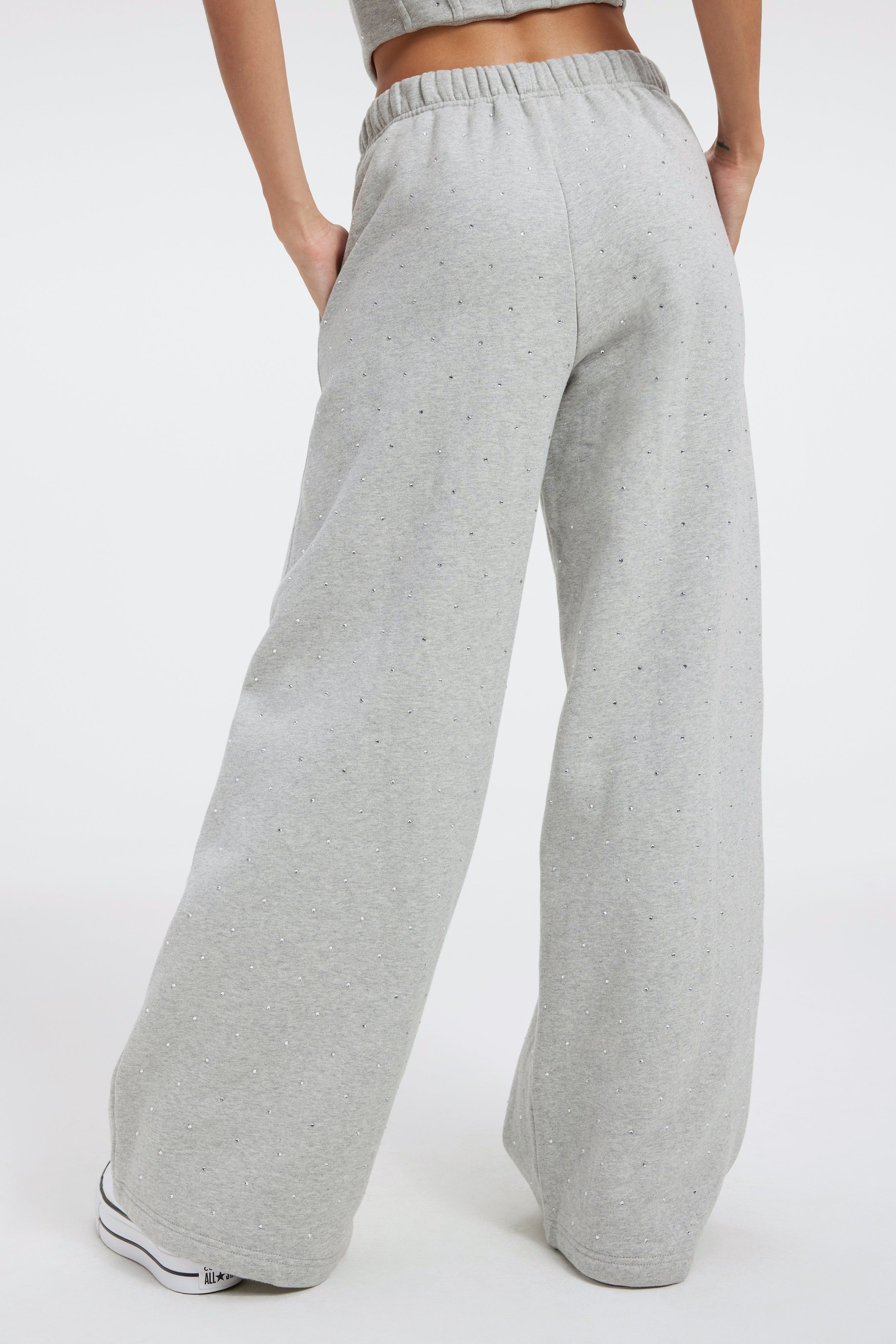 DIAMOND WIDE SWEATPANTS | HEATHER GREY001 sold by Good American product image thumbnail 5