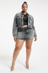 DENIM MINI SKIRT | BLACK199 sold by Good American