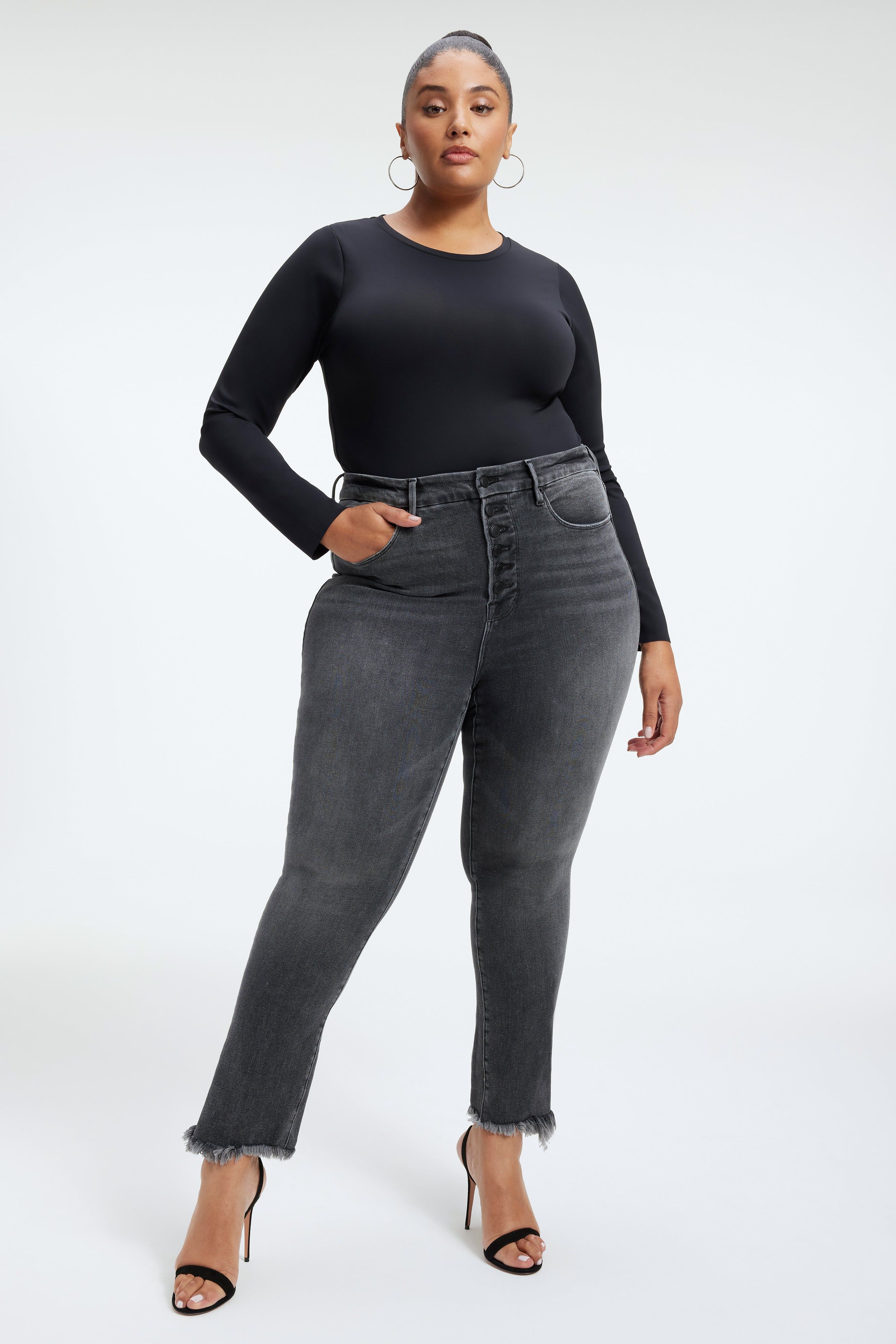 GOOD LEGS CIGARETTE JEANS| BLACK214 sold by Good American product image thumbnail 6