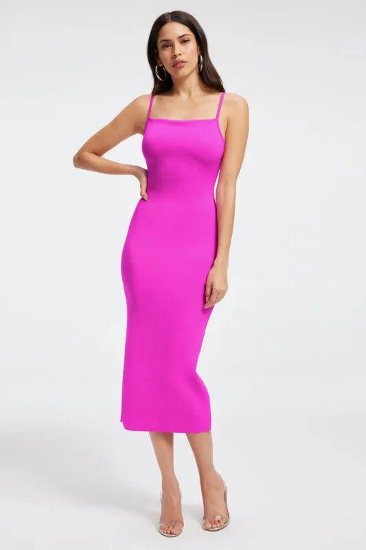 SCUBA MIDI DRESS | FUCHSIA PINK001 sold by Good American