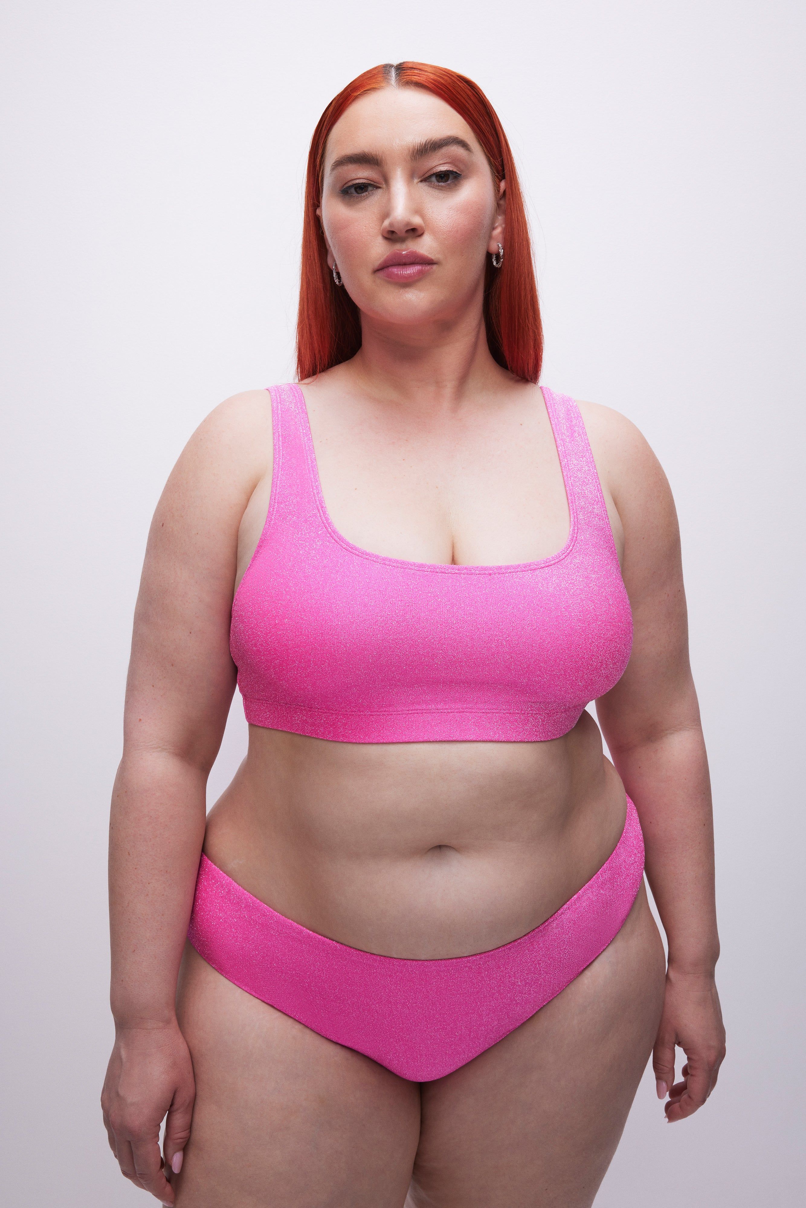 SPARKLE SCOOP BIKINI TOP | KNOCKOUTPINK001 sold by Good American product image thumbnail 2