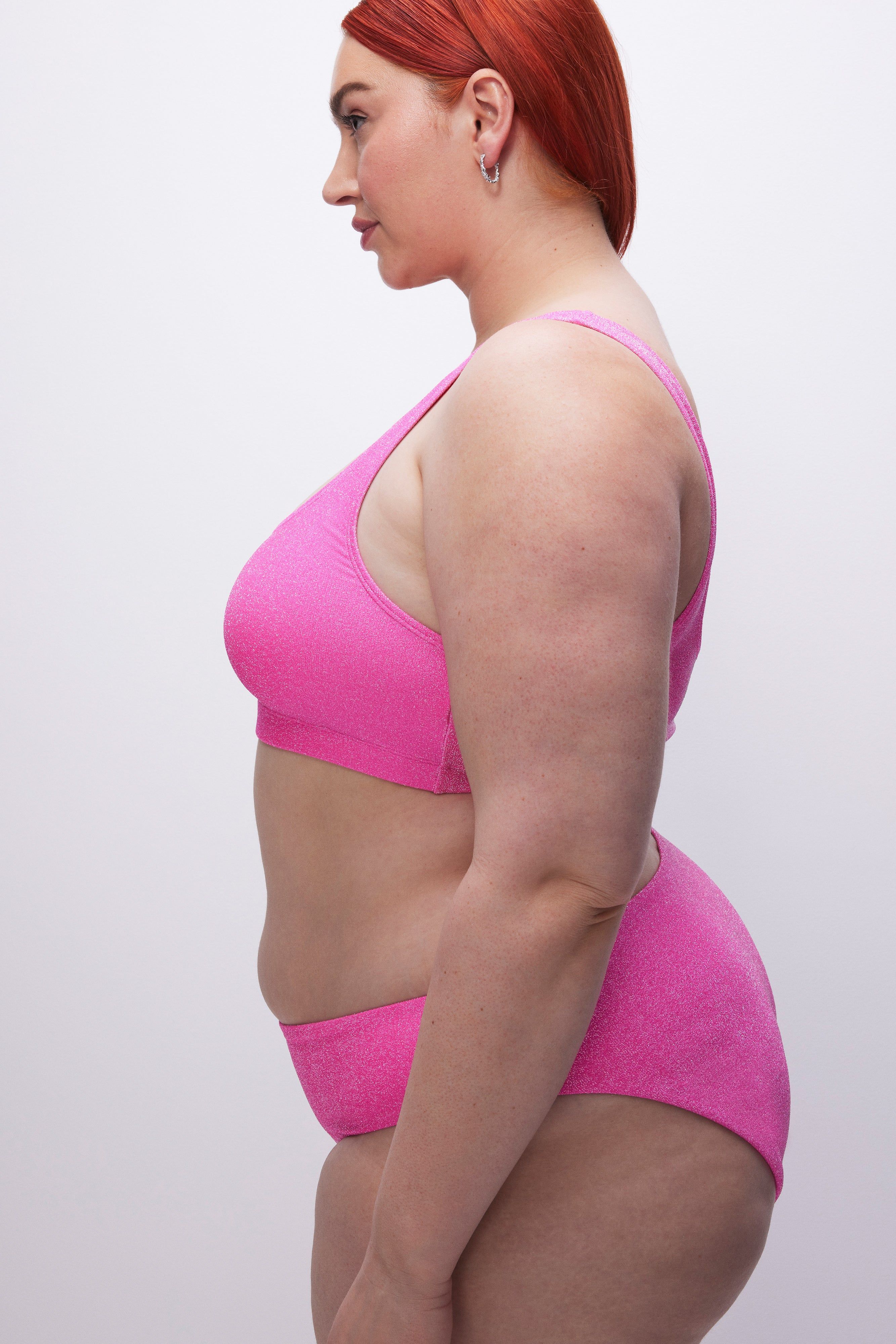 SPARKLE SCOOP BIKINI TOP | KNOCKOUTPINK001 sold by Good American product image thumbnail 3