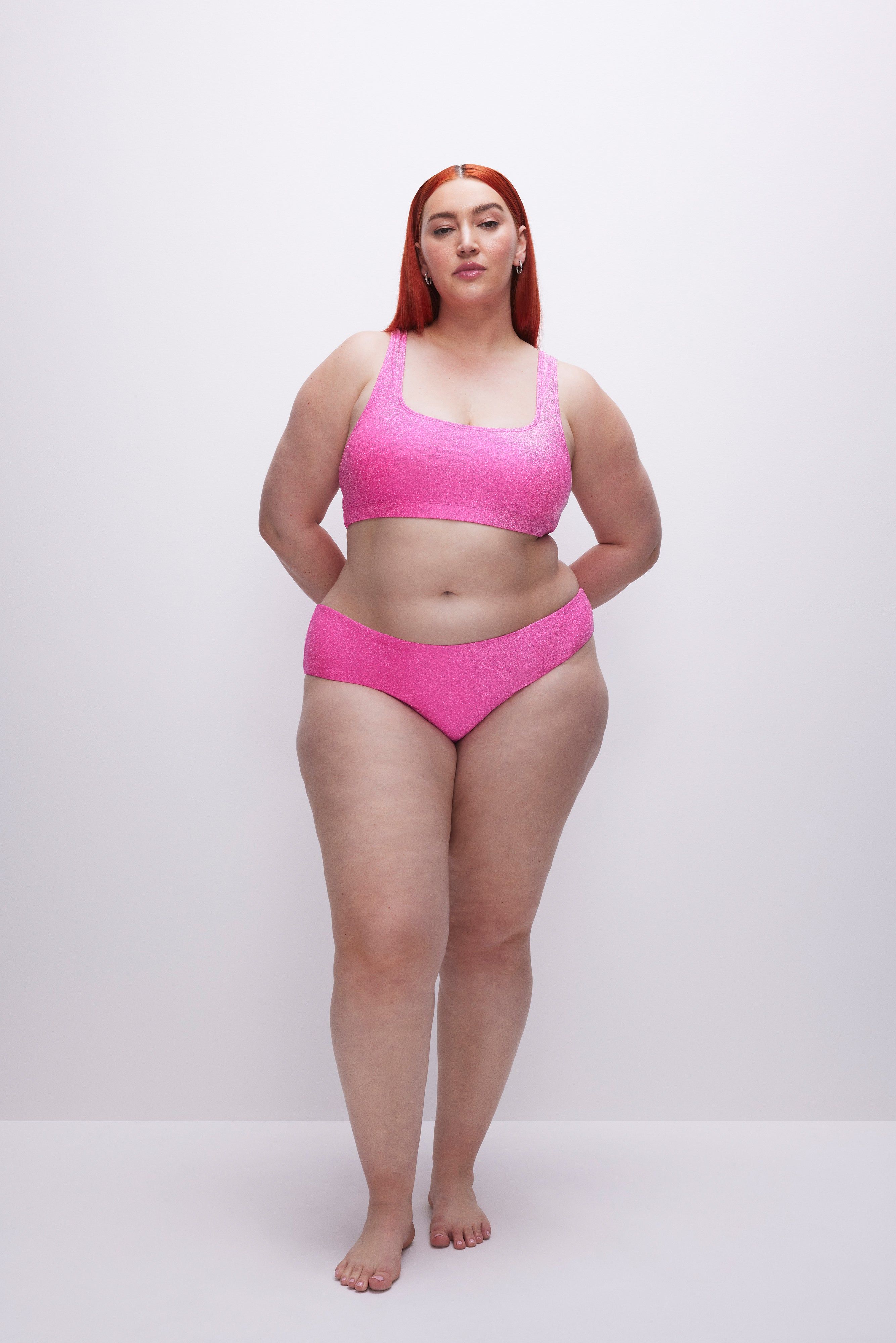 SPARKLE SCOOP BIKINI TOP | KNOCKOUTPINK001 sold by Good American product image thumbnail 5