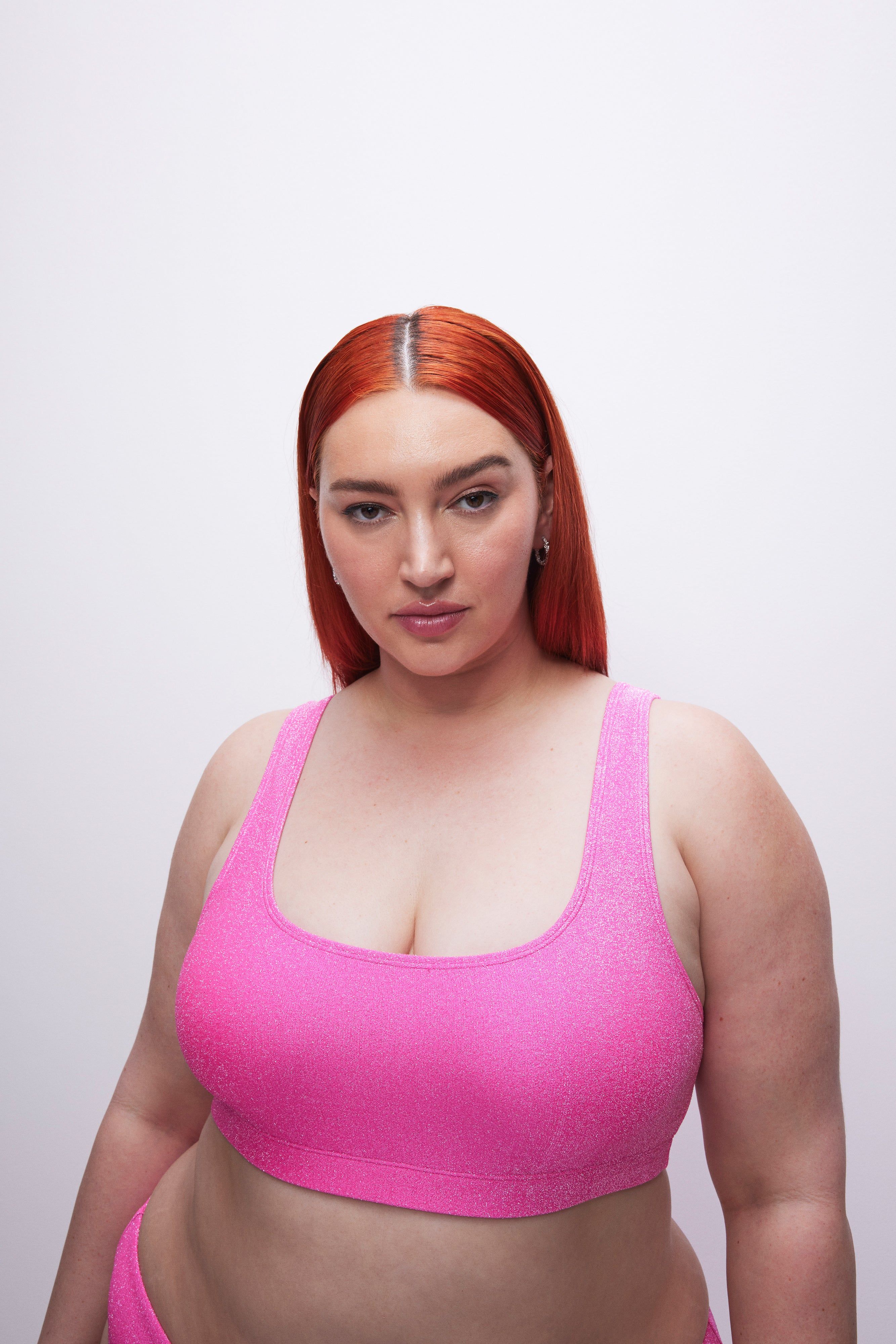 SPARKLE SCOOP BIKINI TOP | KNOCKOUTPINK001 sold by Good American