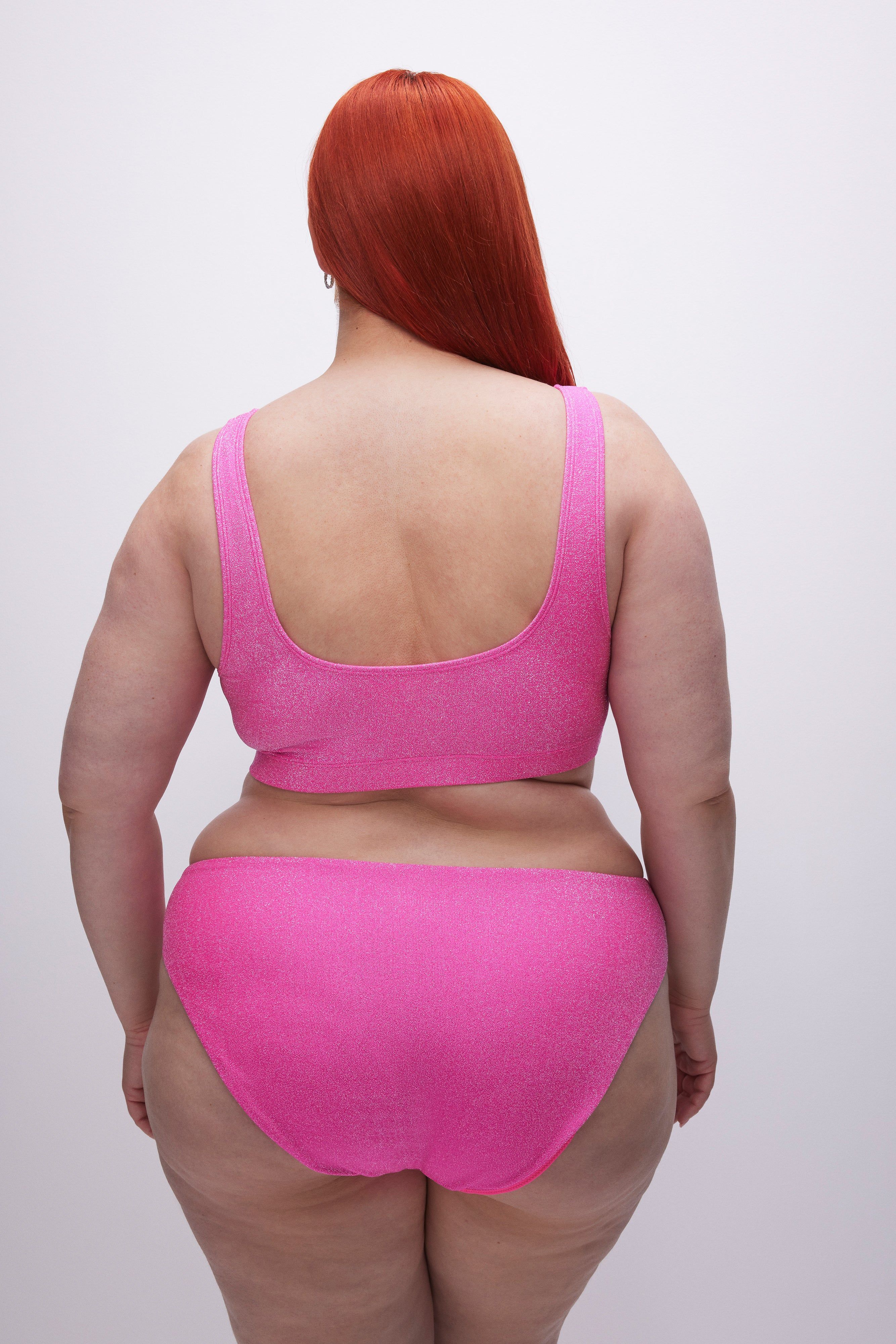 SPARKLE SCOOP BIKINI TOP | KNOCKOUTPINK001 sold by Good American product image thumbnail 4
