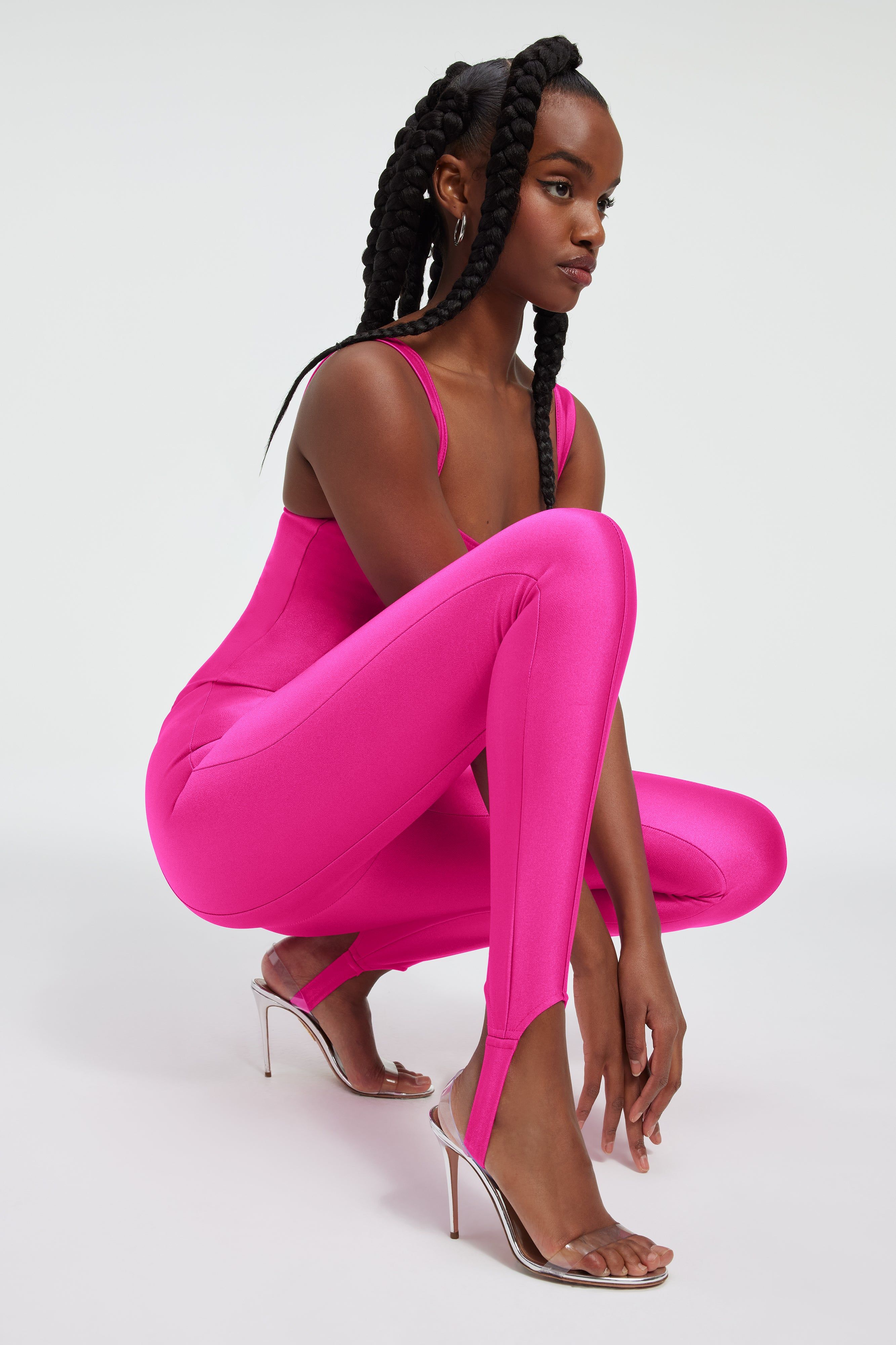 COMPRESSION SHINE STIRRUP PANTS | FUCHSIA PINK001 | Parallel