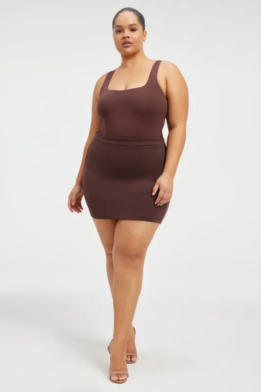 SCUBA MINI SKIRT | DARK COCOA sold by Good American