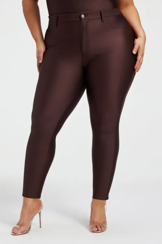COMPRESSION SHINE GOOD WAIST LEGGINGS | DARK COCOA sold by Good American