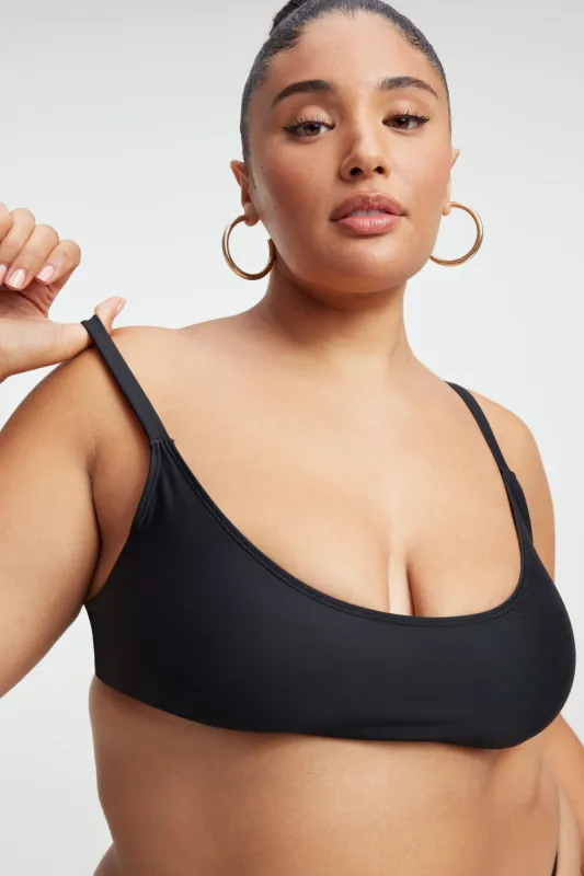 DEEP SCOOP BIKINI TOP | BLACK001 sold by Good American