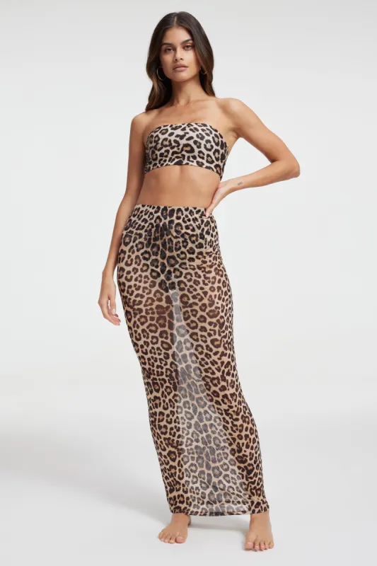 MESH MAXI SKIRT | GOOD LEOPARD003 sold by Good American