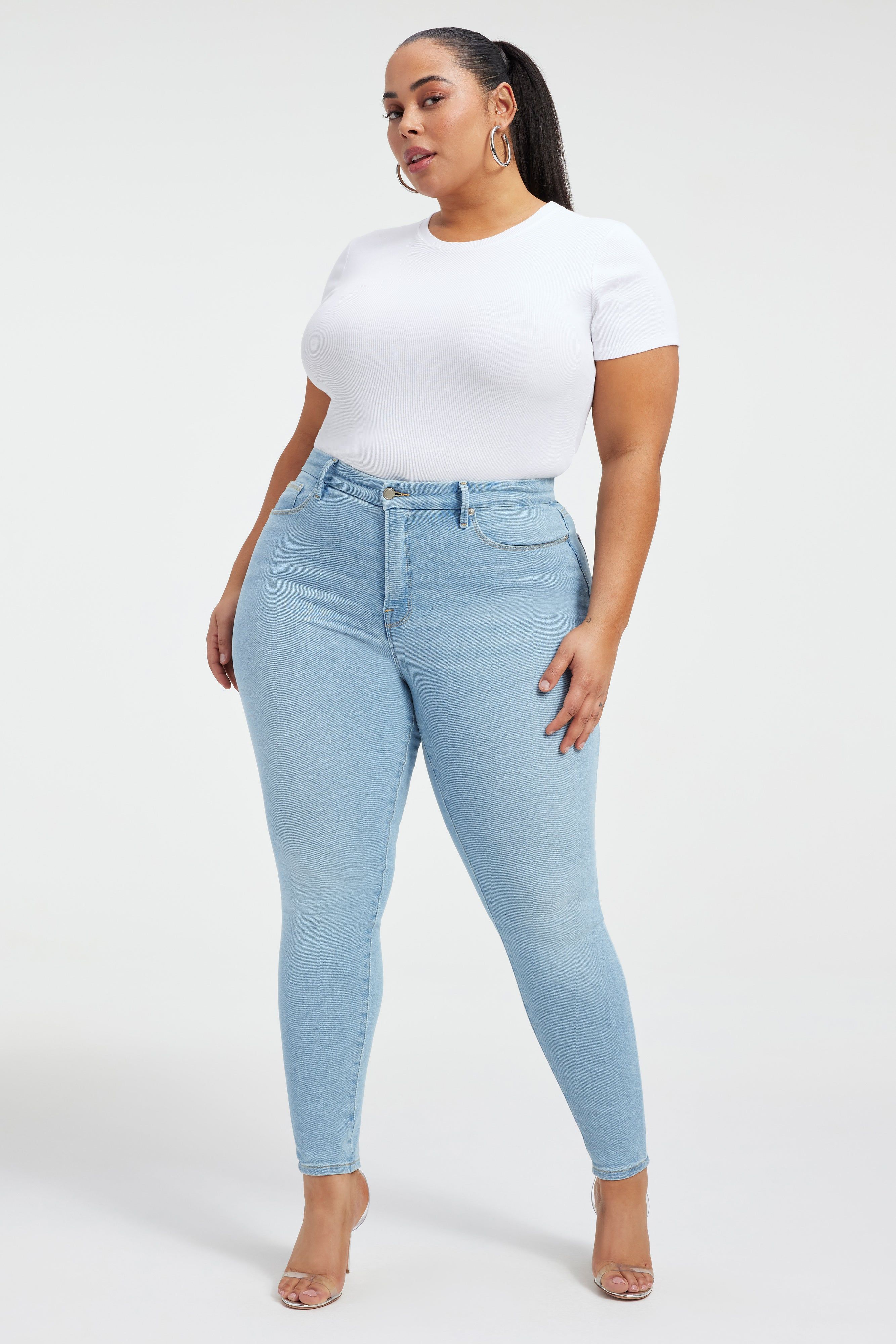 GOOD LEGS SKINNY JEANS | INDIGO386 sold by Good American product image thumbnail 2