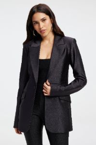 COMPRESSION SHINE SCULPTED BLAZER | BLACK001 sold by Good American