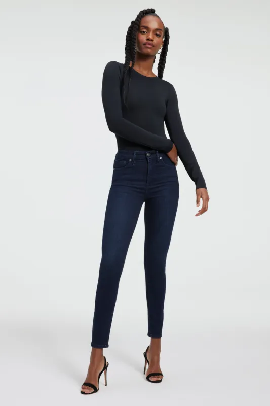 GOOD LEGS CROPPED SKINNY JEANS | BLUE224 sold by Good American