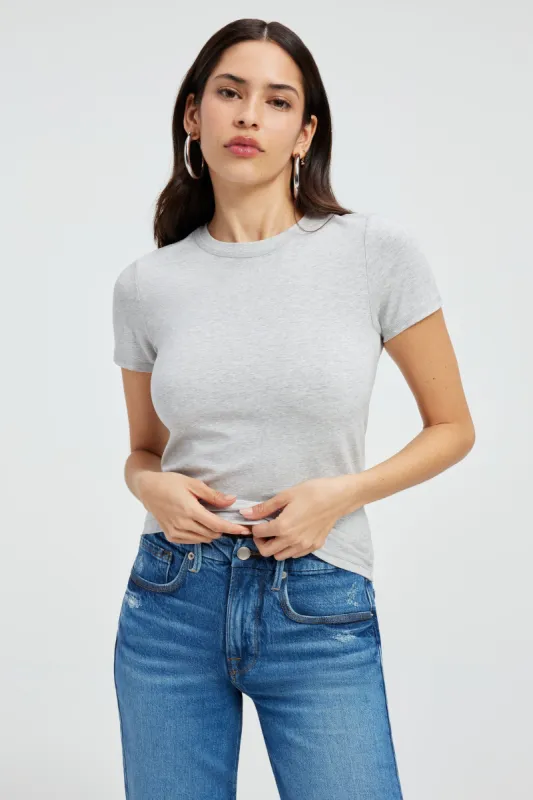 SUPER STRETCH BABY TEE | HEATHER GREY001 sold by Good American