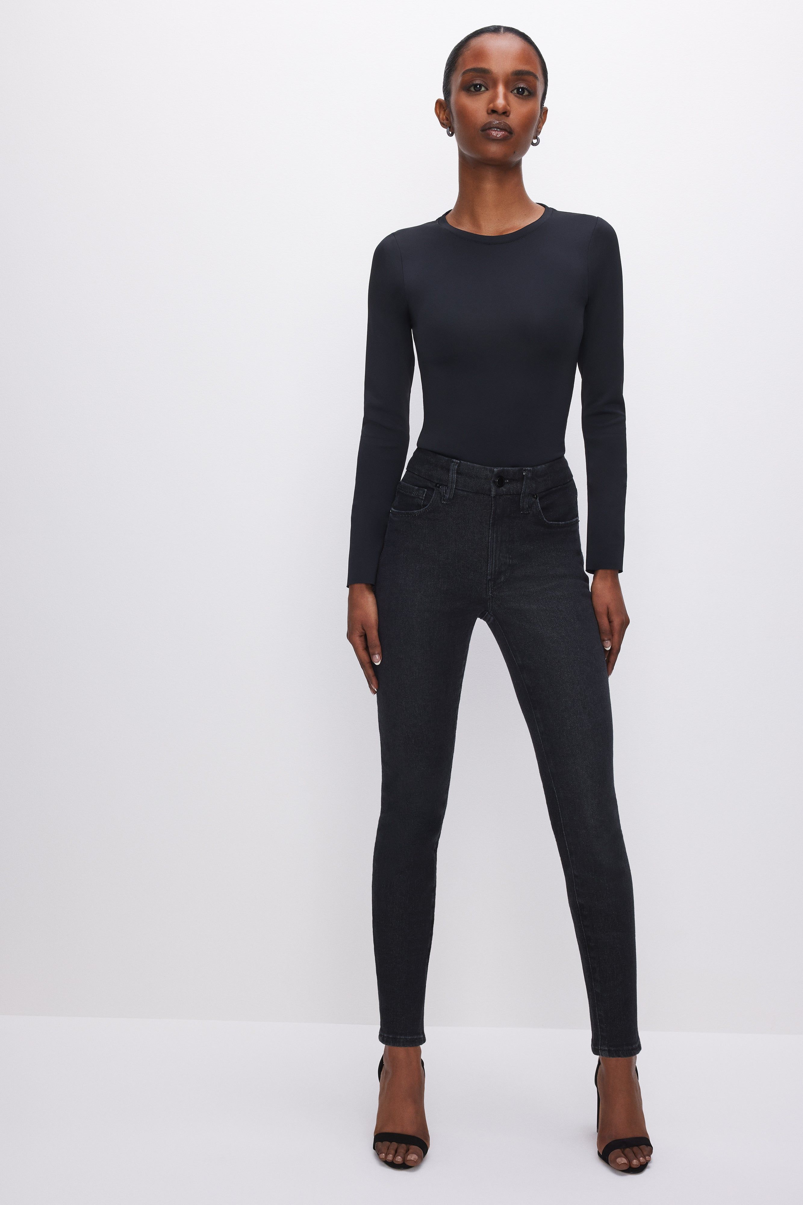 GOOD PETITE SKINNY JEANS | BLACK001 sold by Good American