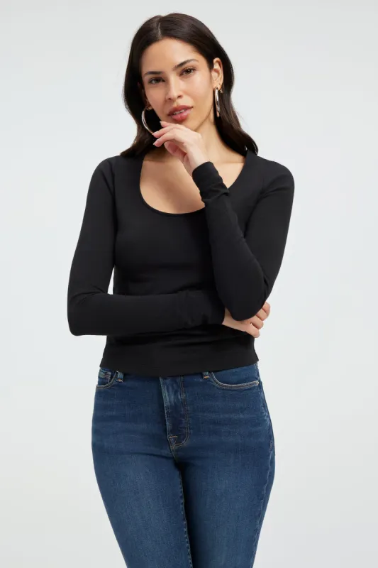 SUPER STRETCH LONG SLEEVE | BLACK001 sold by Good American