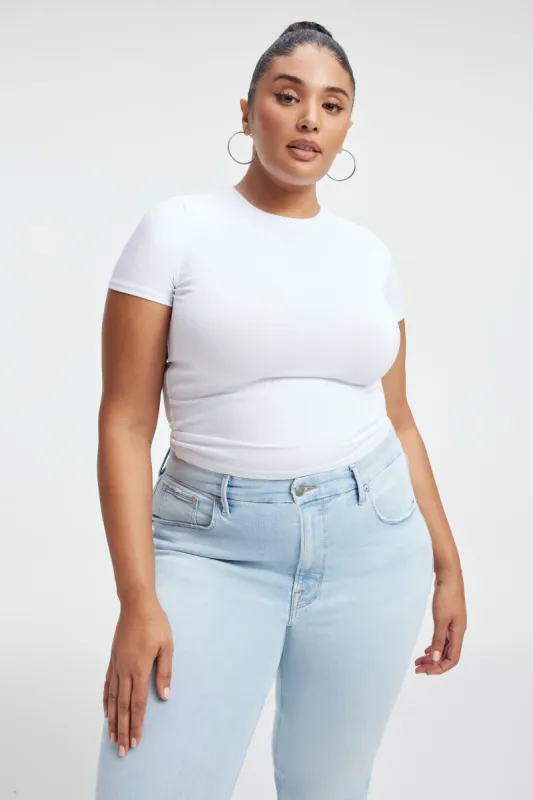 SUPER STRETCH BABY TEE | WHITE001 sold by Good American