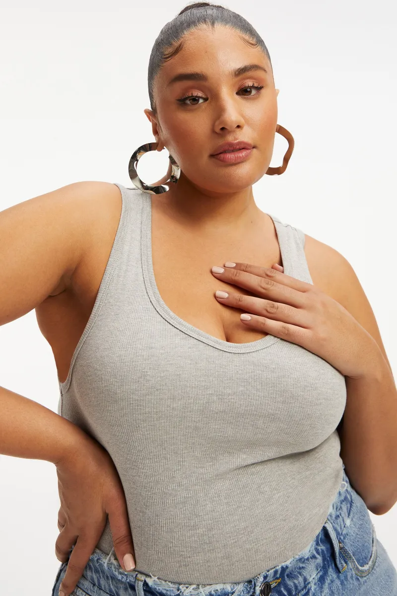 MICRO RIB TANK TOP | HEATHER GREY001 sold by Good American