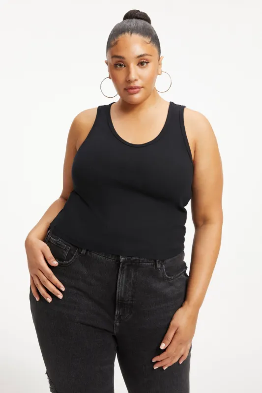MICRO RIB TANK TOP | BLACK001 sold by Good American