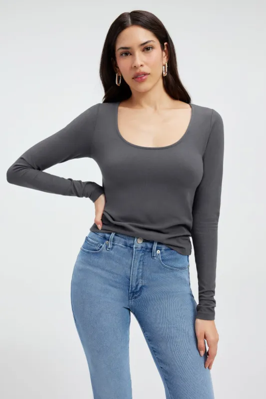 SUPER STRETCH LONG SLEEVE | CARBON sold by Good American