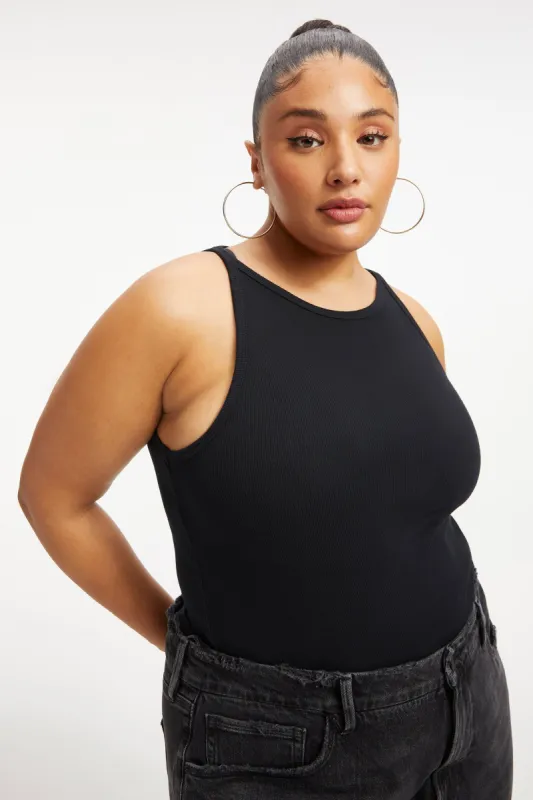 MICRO RIB CREWNECK TANK | BLACK001 sold by Good American