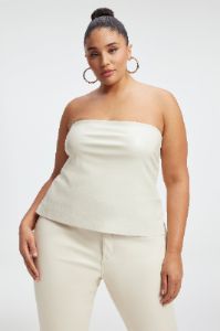 FAUX LEATHER TUBE TOP | BONE001 sold by Good American