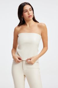 FAUX LEATHER TUBE TOP | BONE001 sold by Good American