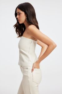 FAUX LEATHER TUBE TOP | BONE001 sold by Good American