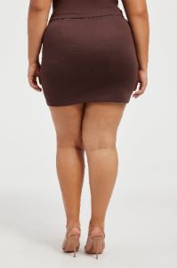 SCUBA MINI SKIRT | DARK COCOA sold by Good American