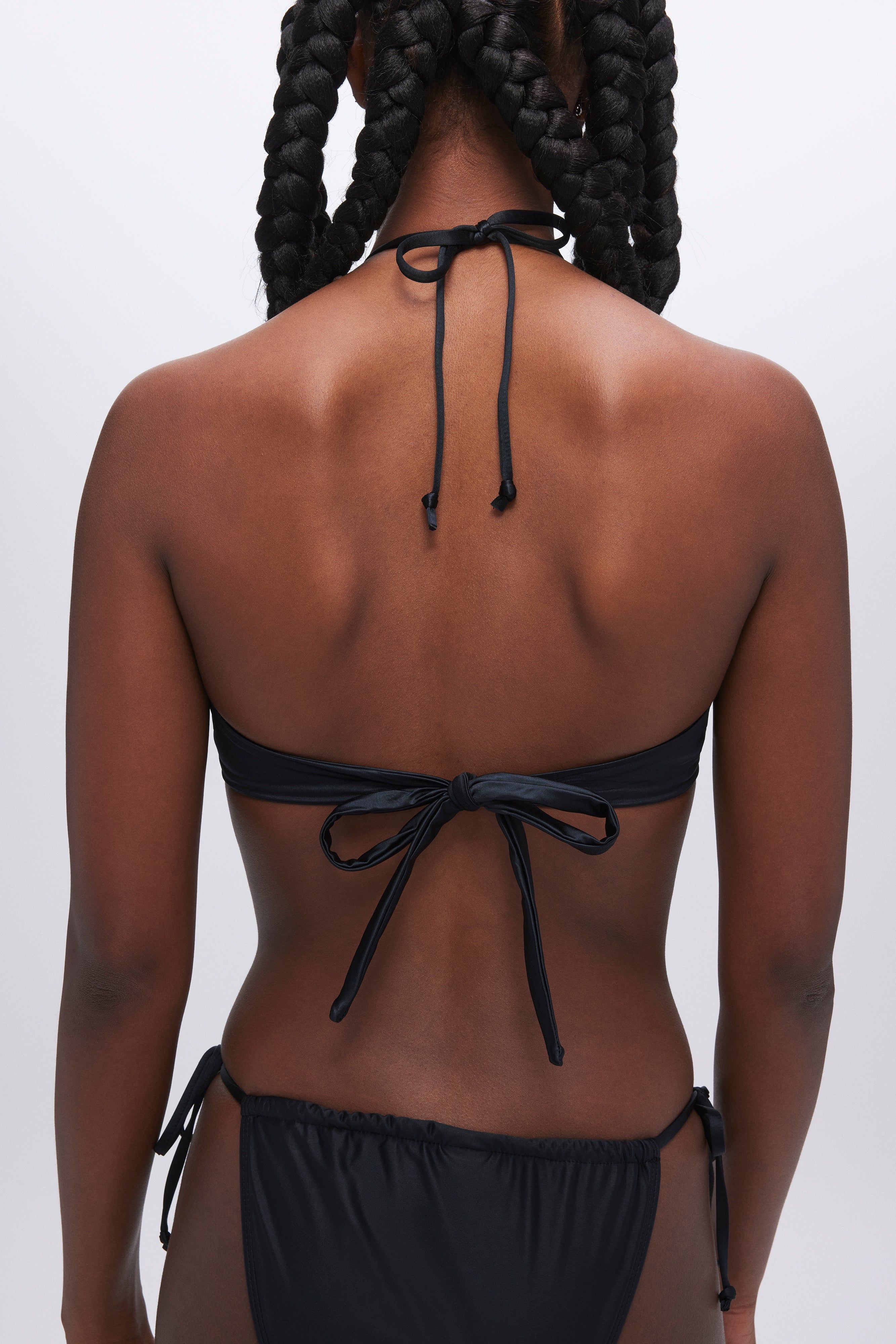 RUCHED HALTER BIKINI TOP | BLACK001 sold by Good American product image thumbnail 11