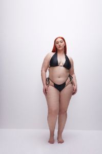RUCHED HALTER BIKINI TOP | BLACK001 sold by Good American