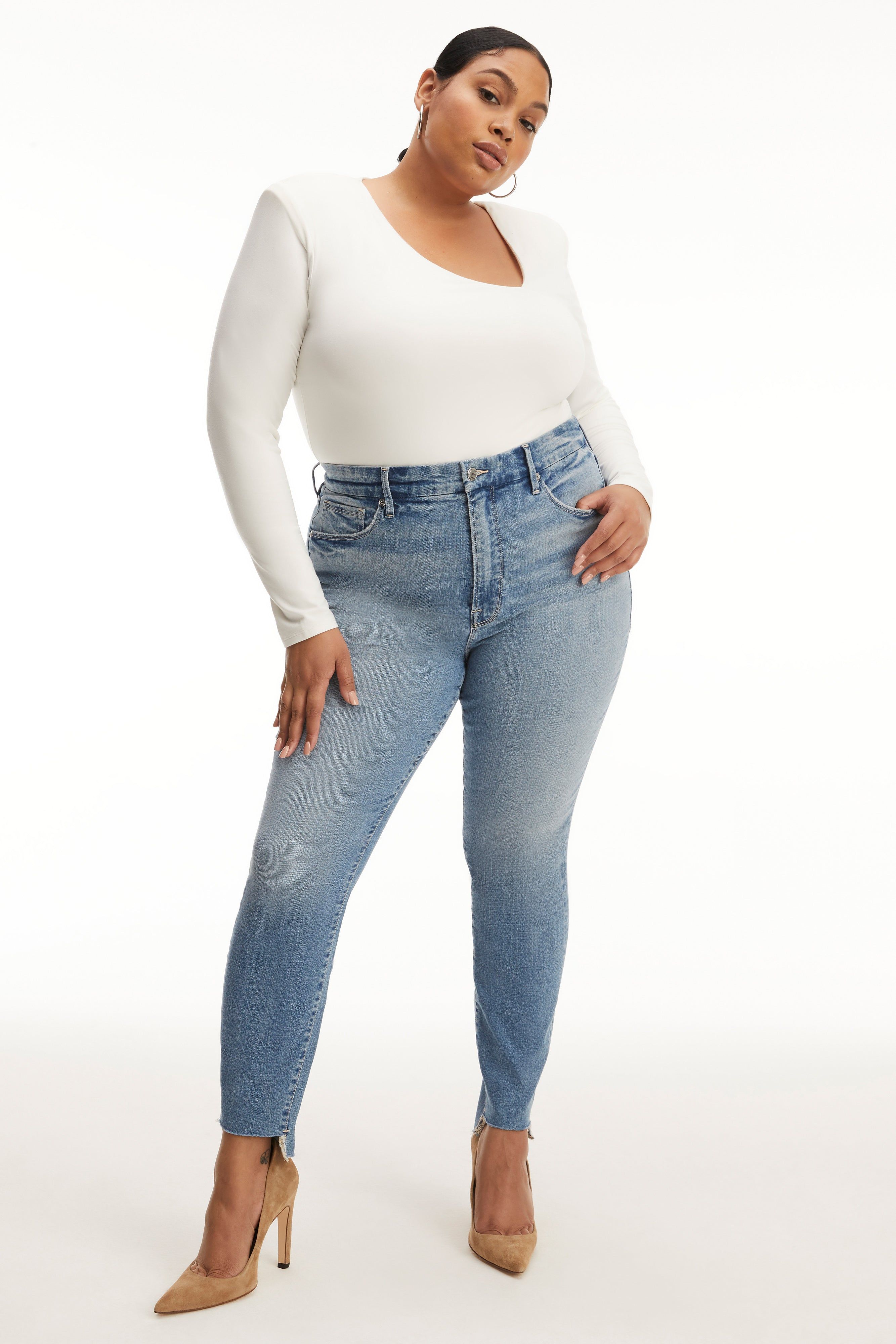 GOOD LEGS SKINNY JEANS | BLUE663 sold by Good American product image thumbnail 7