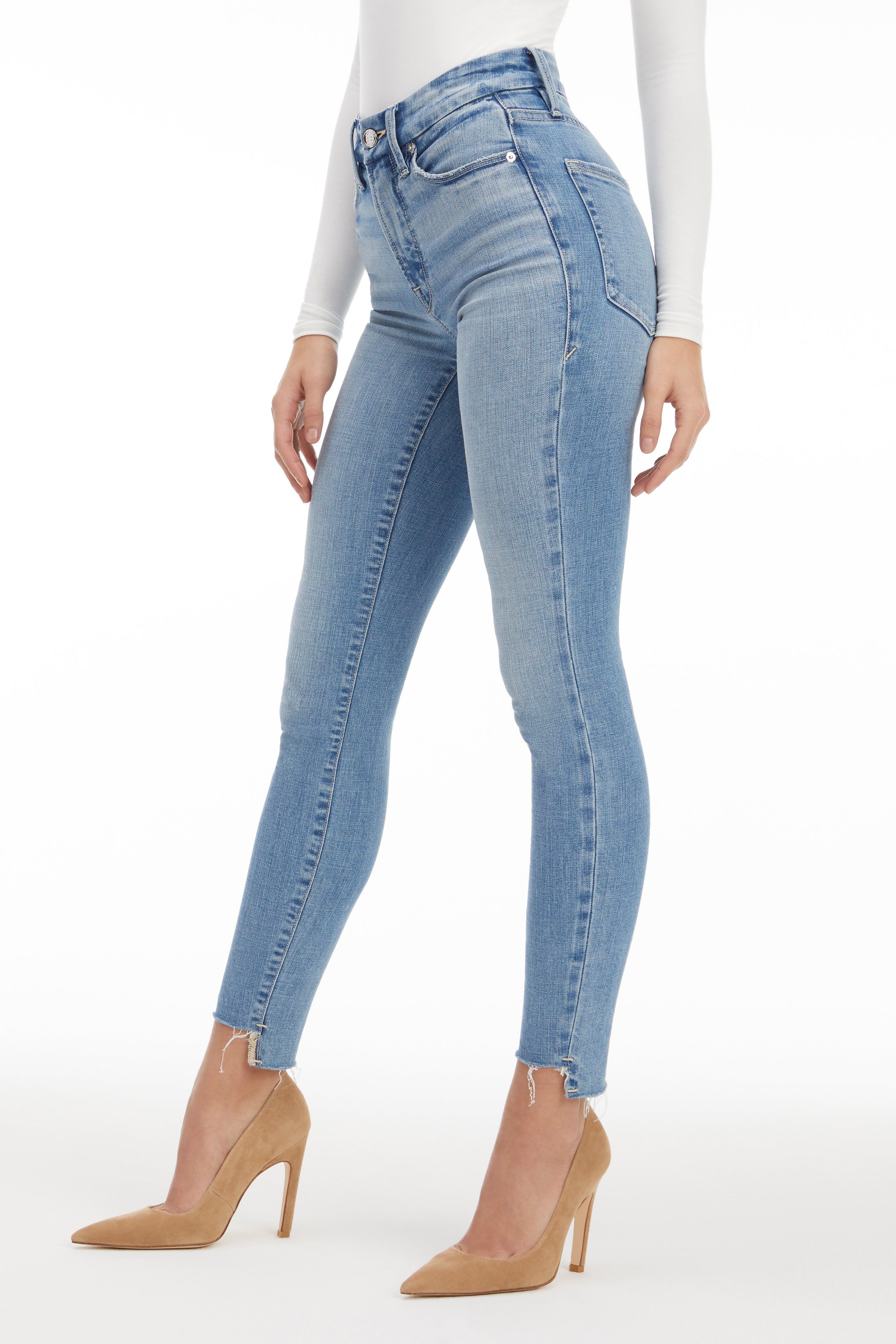 GOOD LEGS SKINNY JEANS | BLUE663 sold by Good American product image thumbnail 3