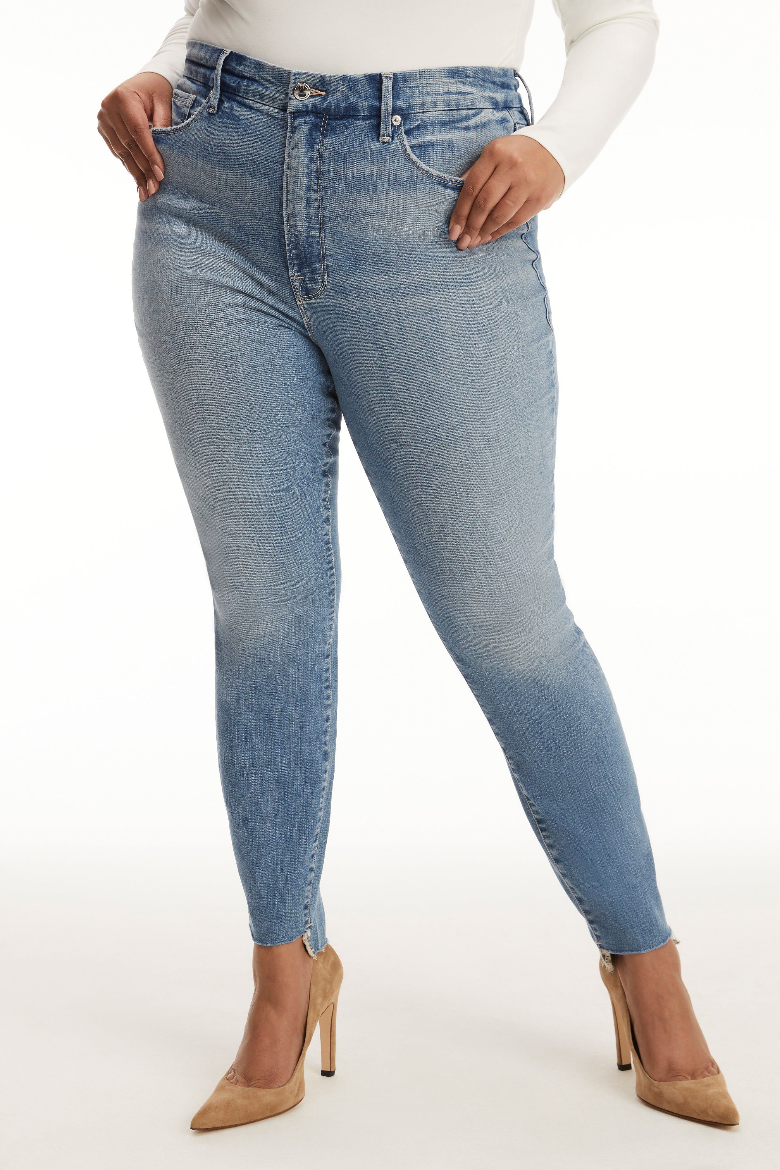 GOOD LEGS SKINNY JEANS | BLUE663 sold by Good American product image thumbnail 8