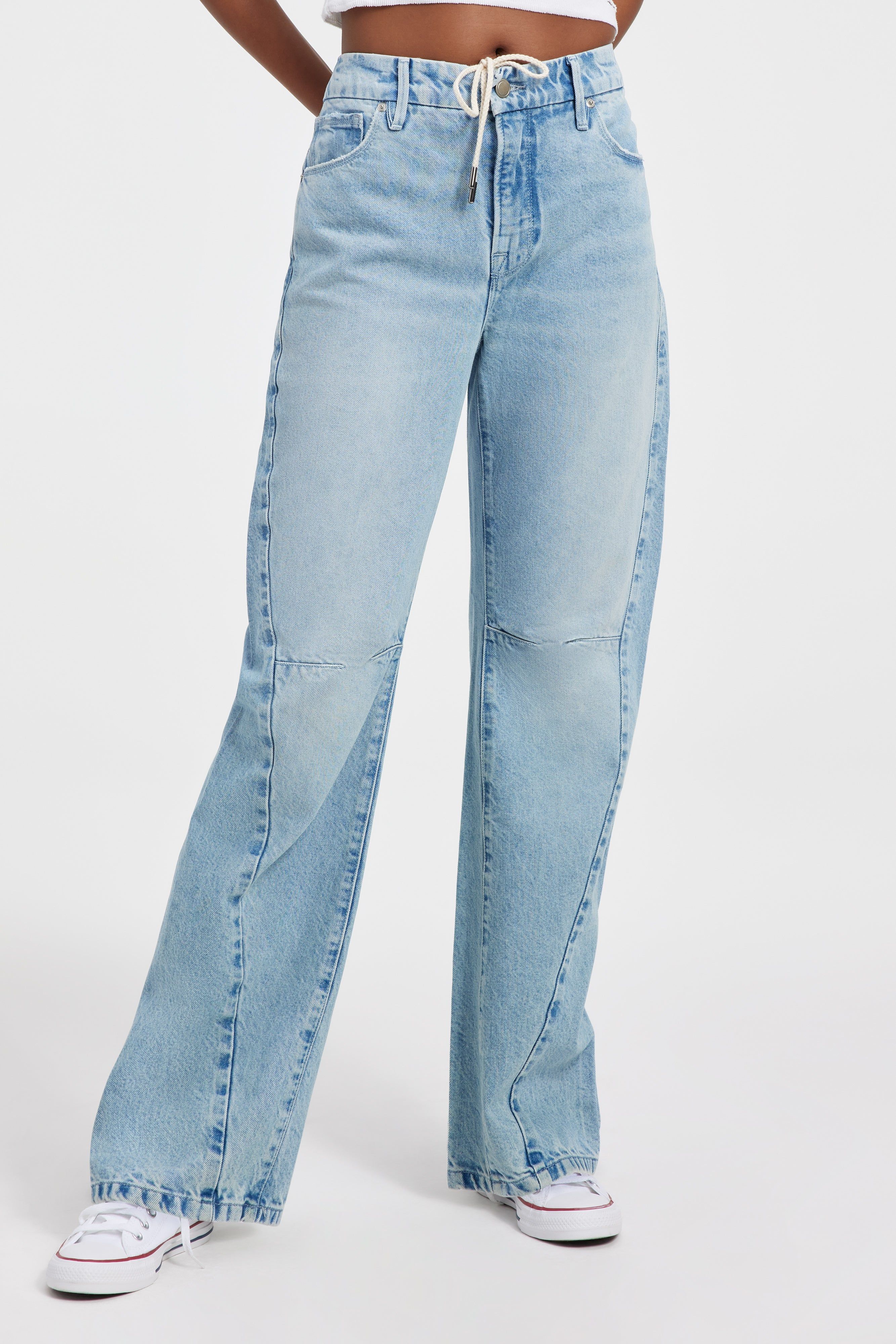 GOOD 90s DRAWSTRING JEANS | INDIGO399 sold by Good American product image thumbnail 8